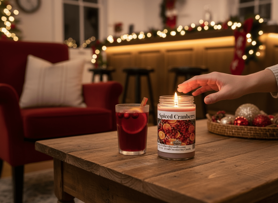 Spiced Cranberry Coconut Soy 12.5 oz/ 375 ml Candle Wood Wick - Walkerville Candles