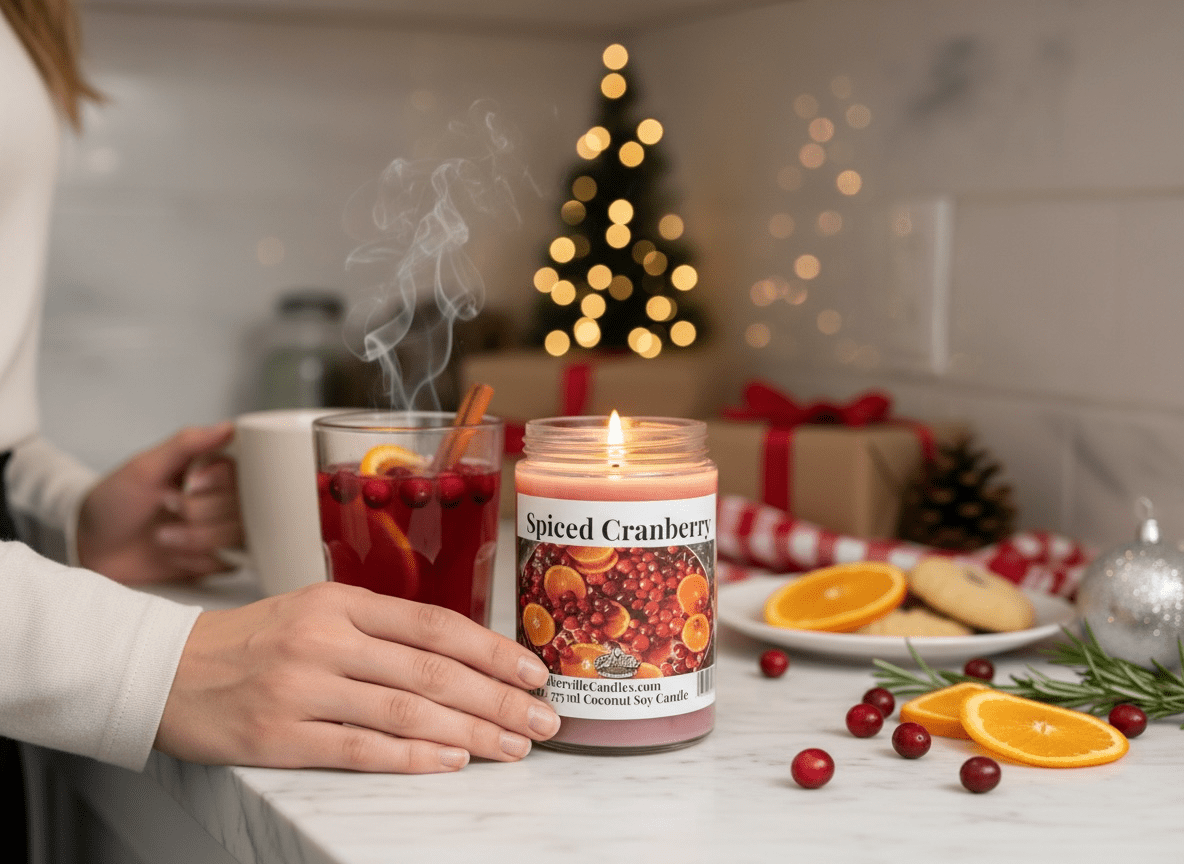 Spiced Cranberry Coconut Soy 12.5 oz/ 375 ml Candle Wood Wick - Walkerville Candles
