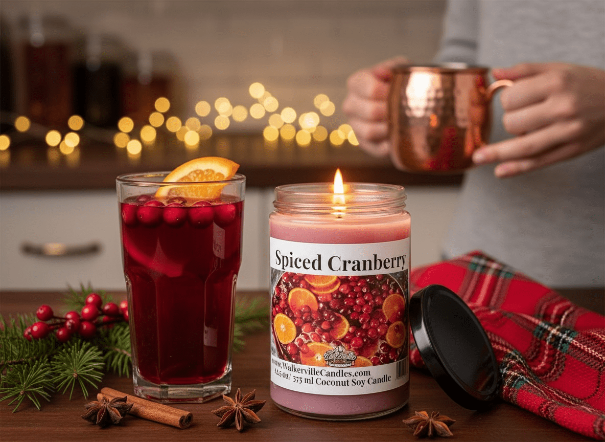Spiced Cranberry Coconut Soy 12.5 oz/ 375 ml Candle Wood Wick - Walkerville Candles