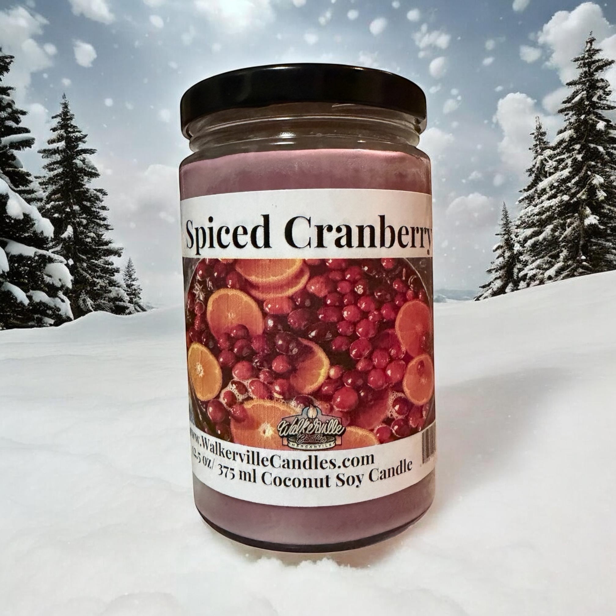 Spiced Cranberry Coconut Soy 12.5 oz/ 375 ml Candle Wood Wick - Walkerville Candles