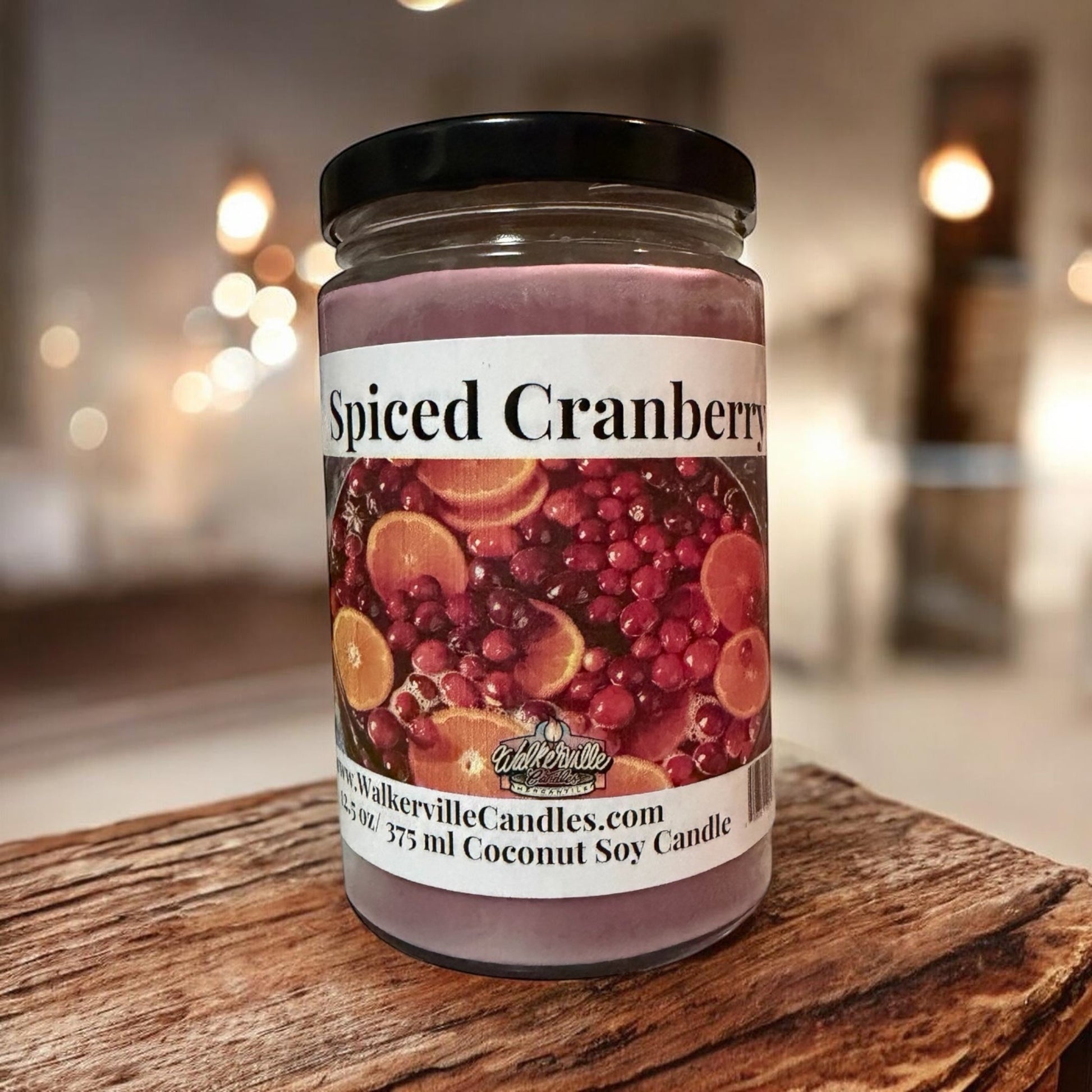 Spiced Cranberry Coconut Soy 12.5 oz/ 375 ml Candle Wood Wick - Walkerville Candles