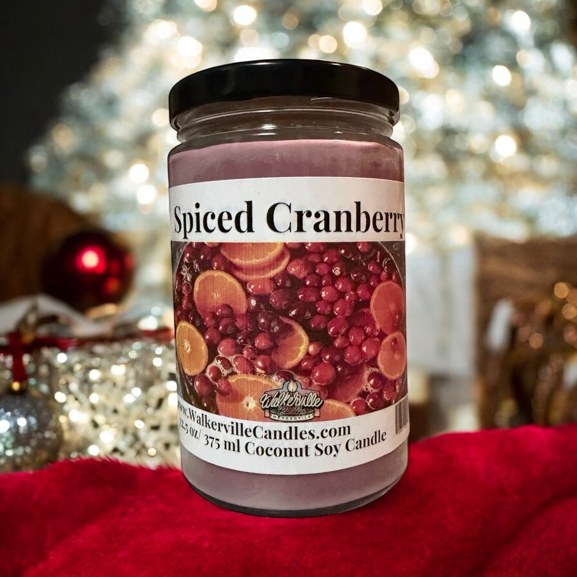 Spiced Cranberry Coconut Soy 12.5 oz/ 375 ml Candle Wood Wick - Walkerville Candles