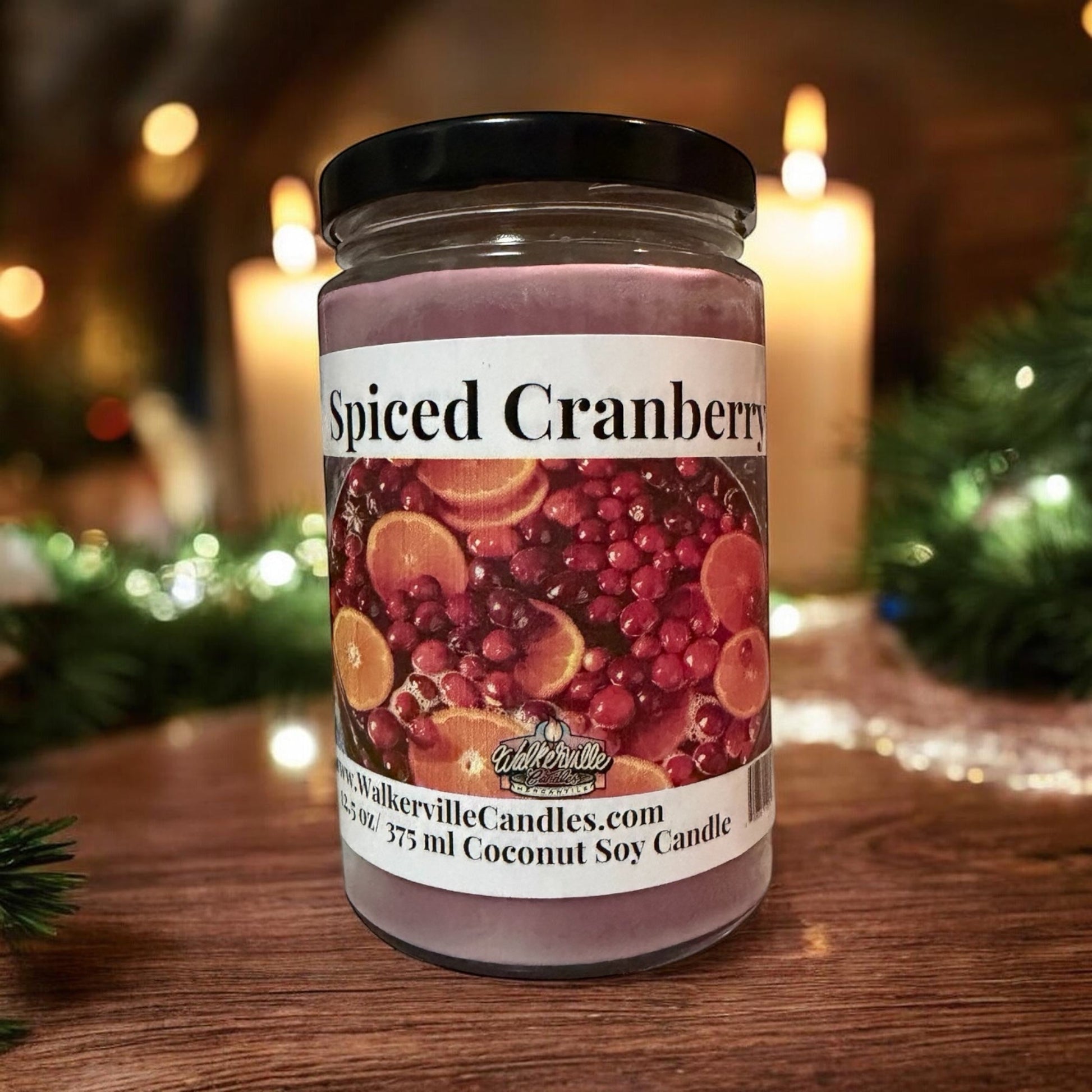 Spiced Cranberry Coconut Soy 12.5 oz/ 375 ml Candle Wood Wick - Walkerville Candles