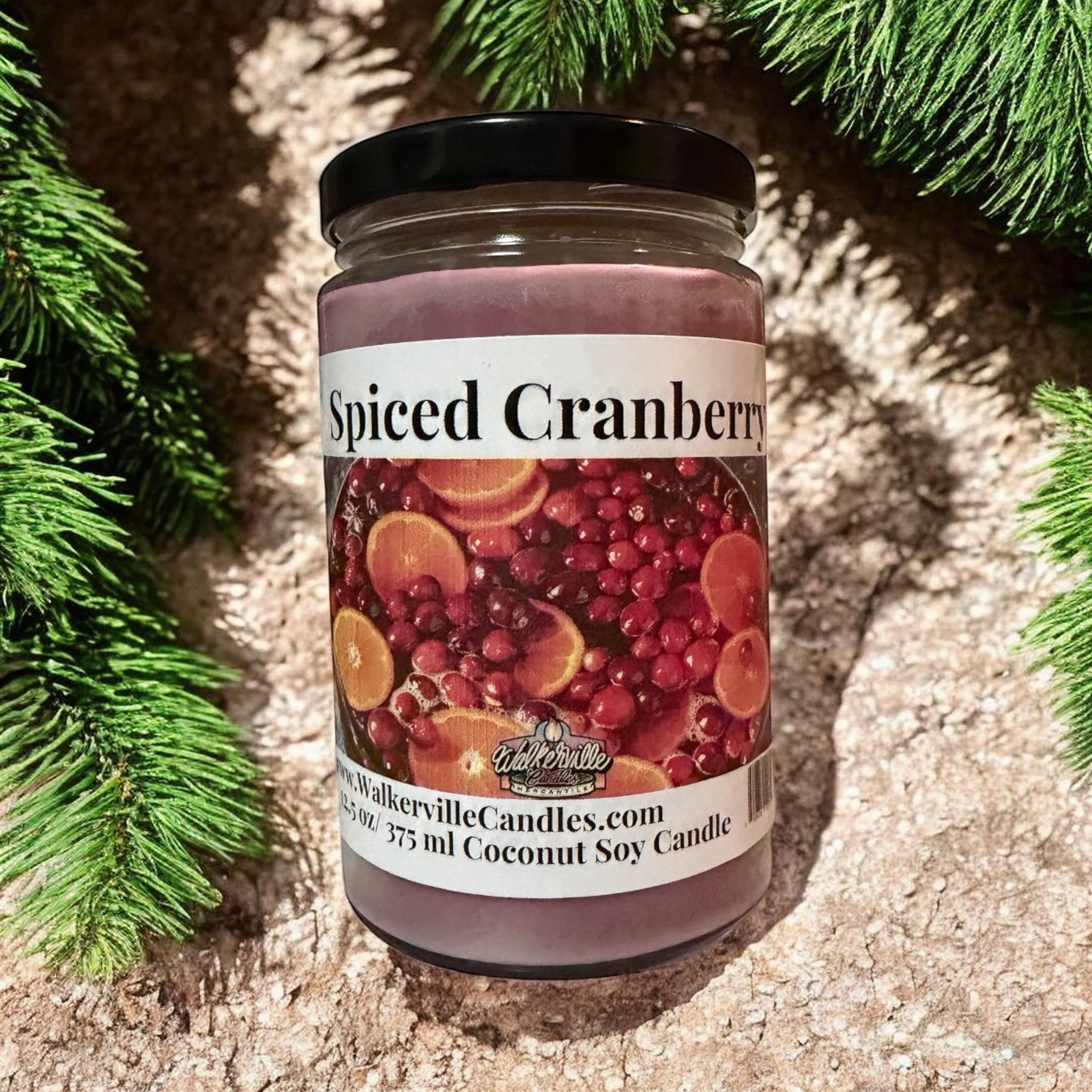 Spiced Cranberry Coconut Soy 12.5 oz/ 375 ml Candle Wood Wick - Walkerville Candles