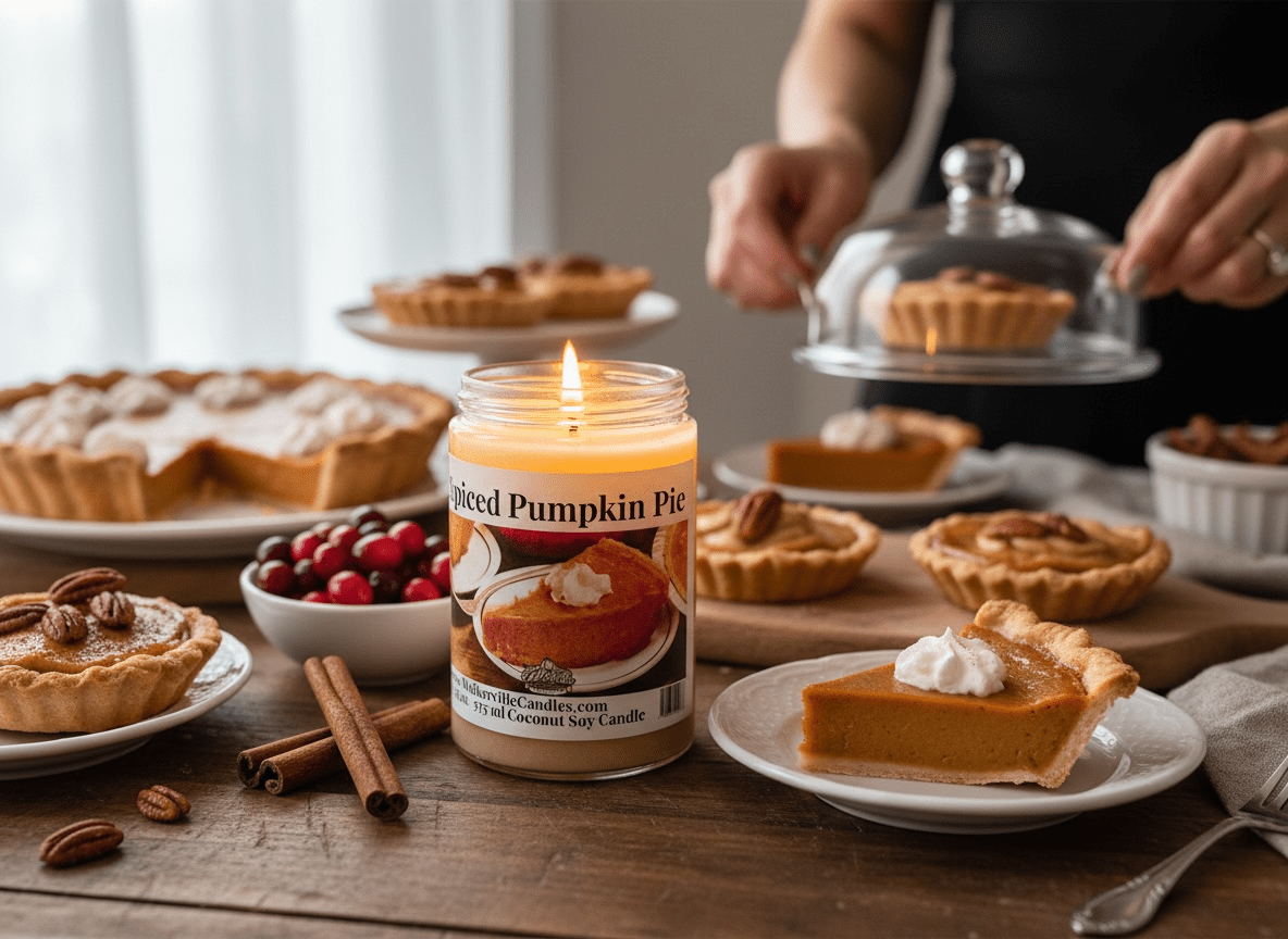 Spiced Pumpkin Pie Coconut Soy 12.5 oz/ 375 ml Candle Wood Wick - Walkerville Candles