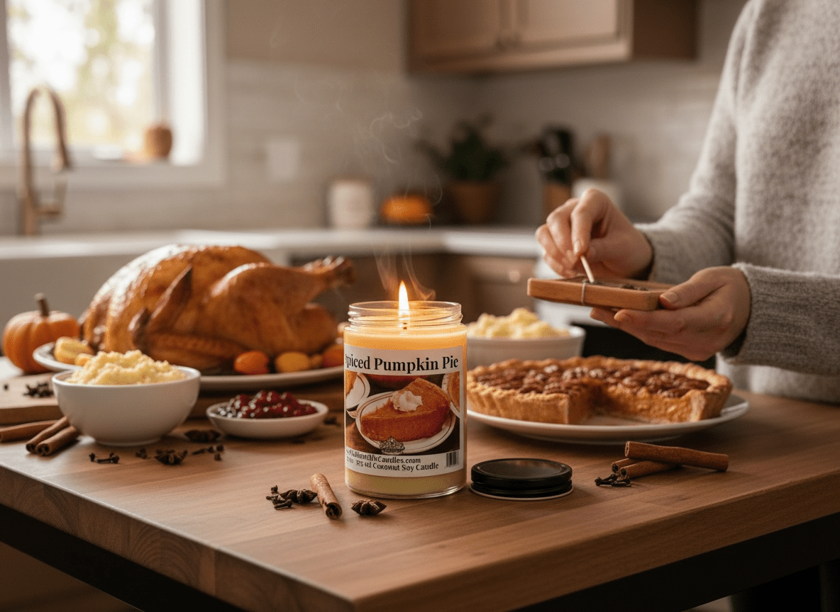 Spiced Pumpkin Pie Coconut Soy 12.5 oz/ 375 ml Candle Wood Wick - Walkerville Candles