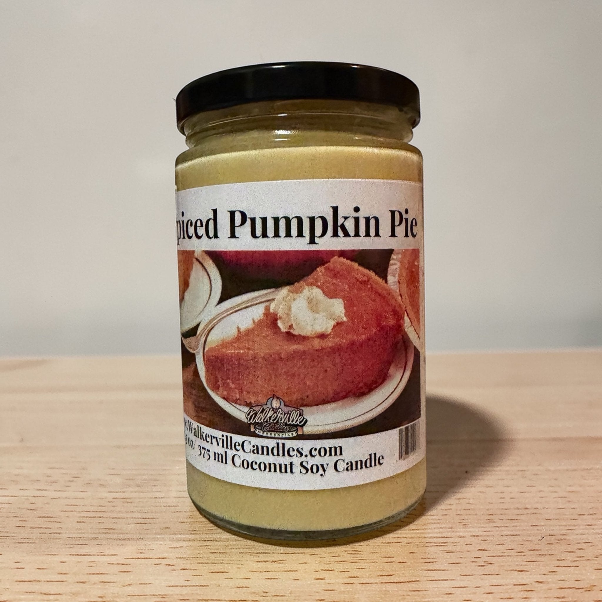 Spiced Pumpkin Pie Coconut Soy 12.5 oz/ 375 ml Candle Wood Wick - Walkerville Candles