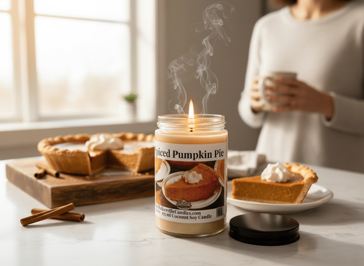 Spiced Pumpkin Pie Coconut Soy 12.5 oz/ 375 ml Candle Wood Wick - Walkerville Candles