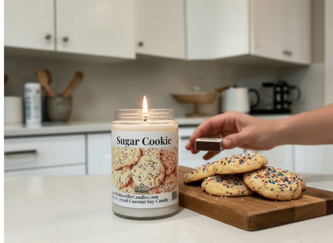 Sugar Cookie Coconut Soy 12.5 oz/ 375 ml Candle Wood Wick - Walkerville Candles