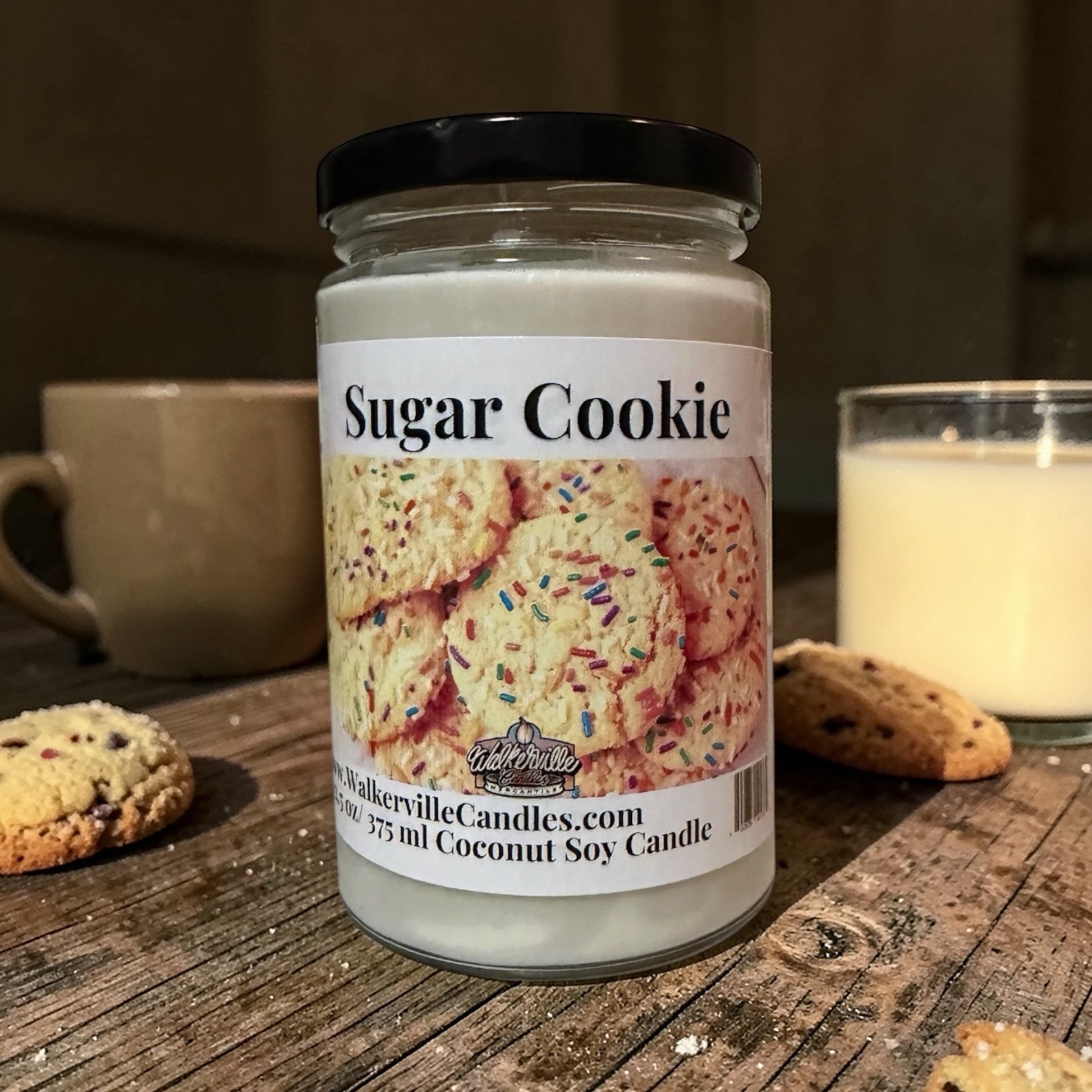 Sugar Cookie Coconut Soy 12.5 oz/ 375 ml Candle Wood Wick - Walkerville Candles