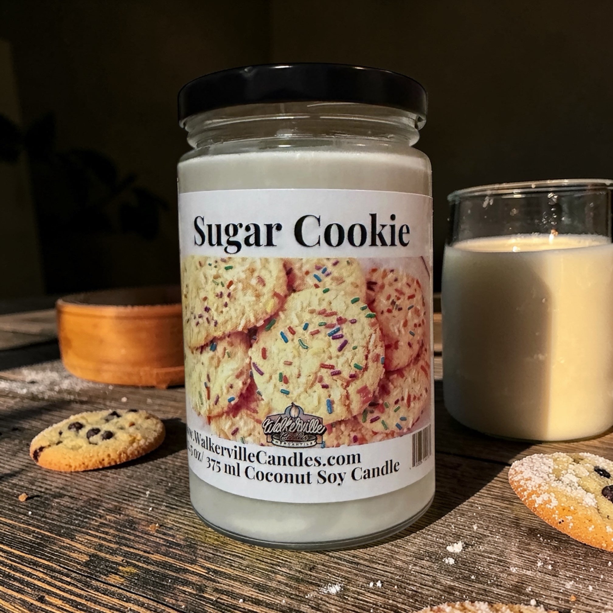 Sugar Cookie Coconut Soy 12.5 oz/ 375 ml Candle Wood Wick - Walkerville Candles