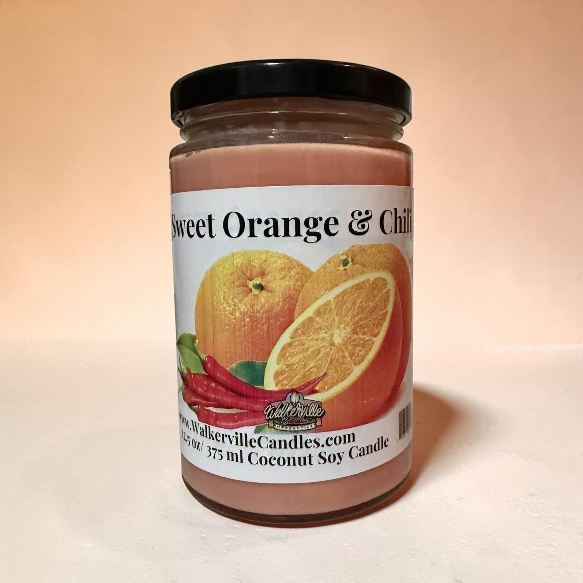 Sweet Orange & Chili Coconut Soy 12.5 oz/ 375 ml Candle Wood Wick - Walkerville Candles