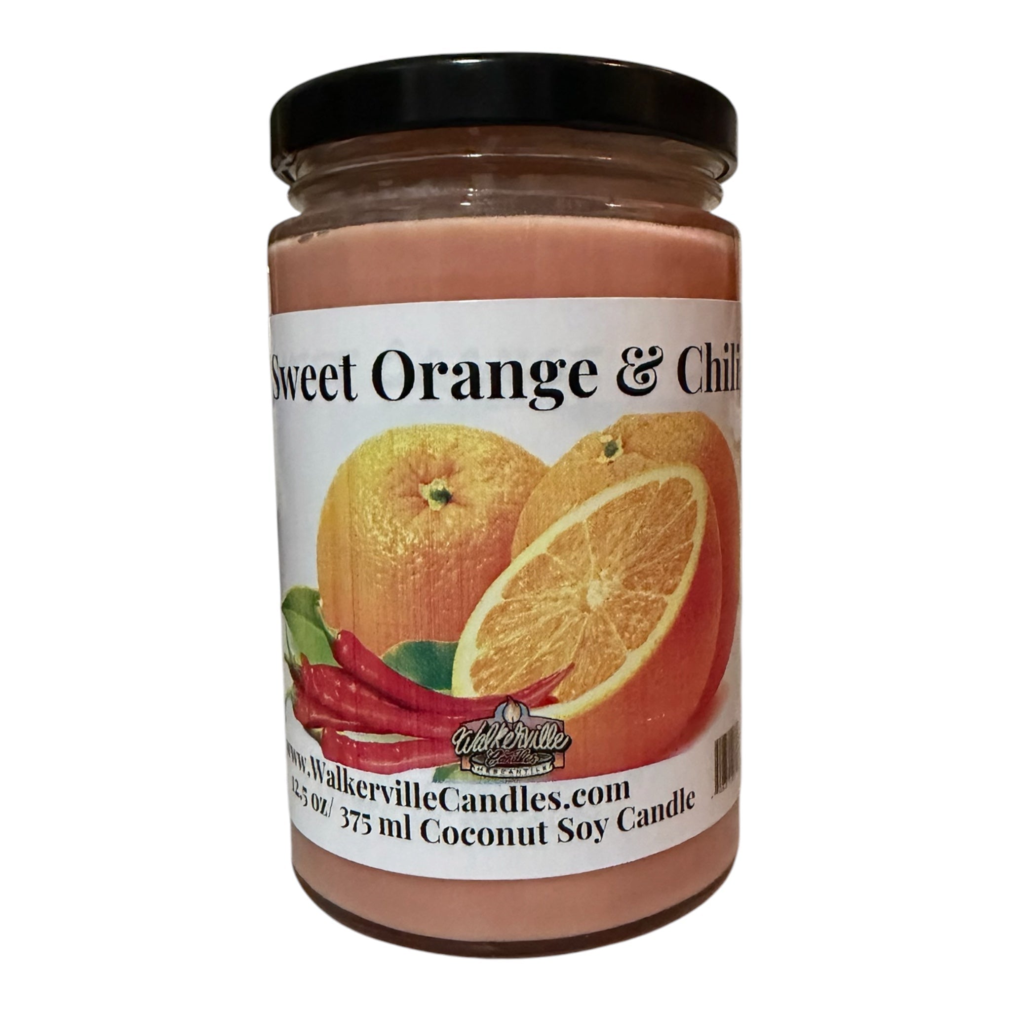 Sweet Orange & Chili Coconut Soy 12.5 oz/ 375 ml Candle Wood Wick - Walkerville Candles