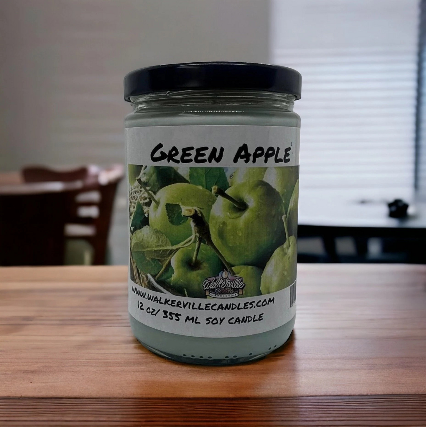 Green Apple 100% Coconut Soy Eco-friendly 12 oz Candle Wood Wick