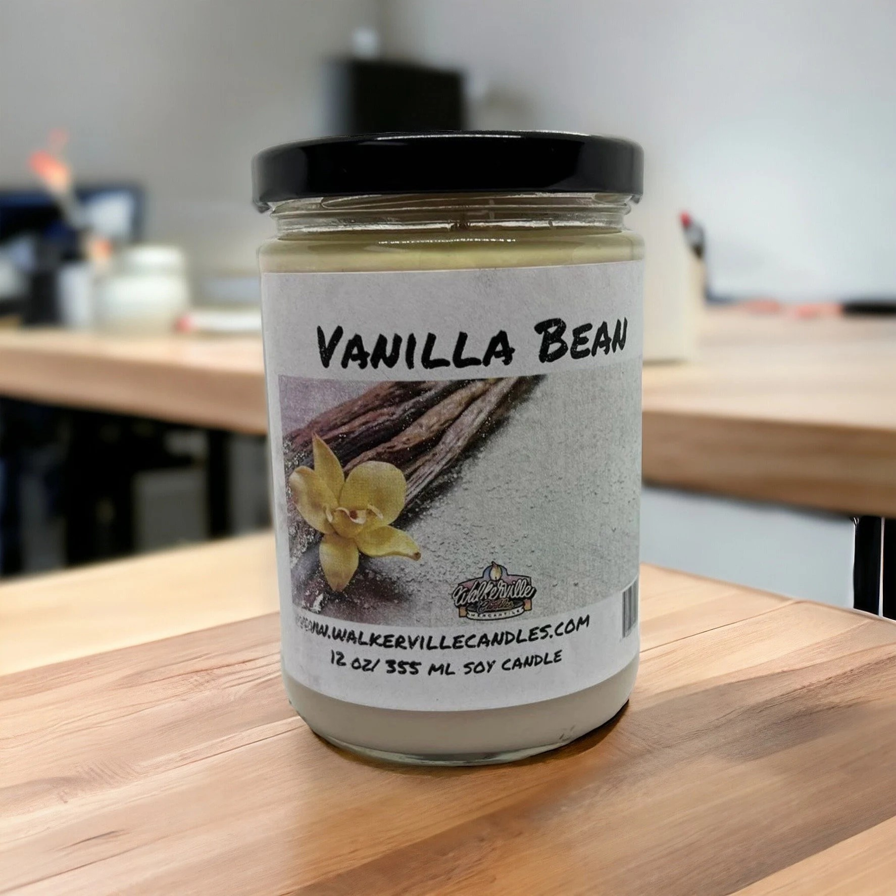 Vanilla Bean Vegan Coconut Soy 12 oz/ 355 ml Candle Hand-poured, Eco-friendly, Clean Burning, Bakery, Food, Drink