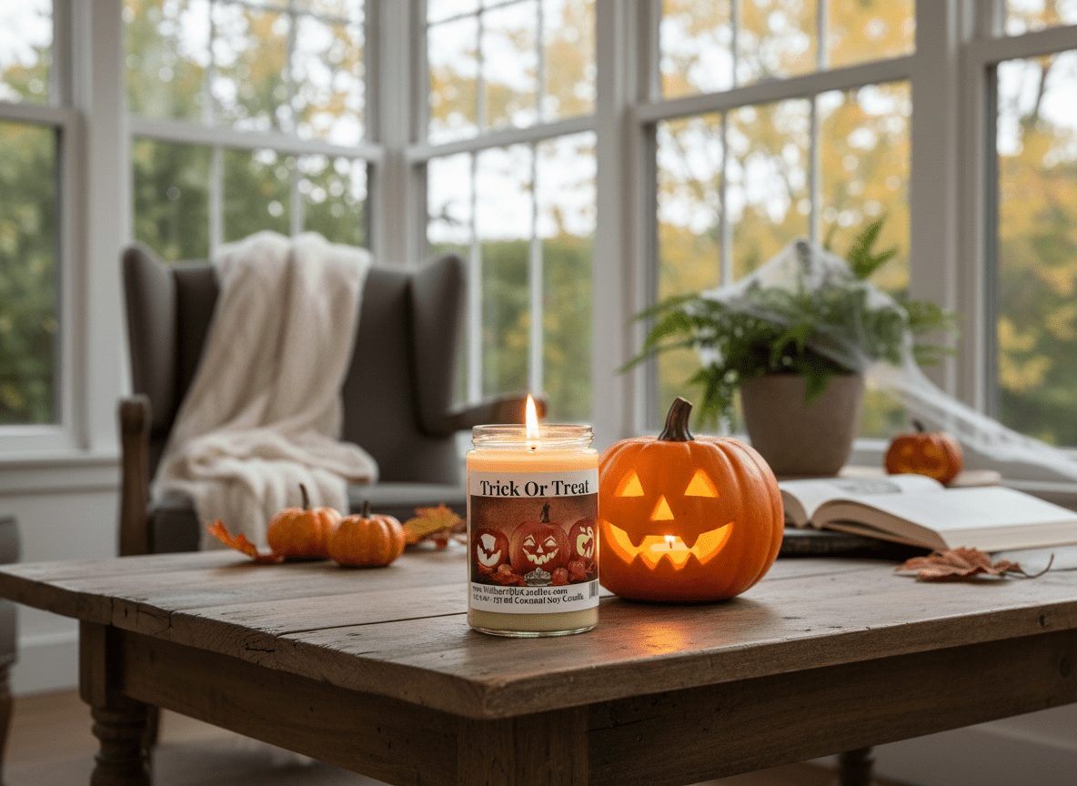 Trick Or Treat Coconut Soy 12.5 oz/ 375 ml Candle Wood Wick - Walkerville Candles
