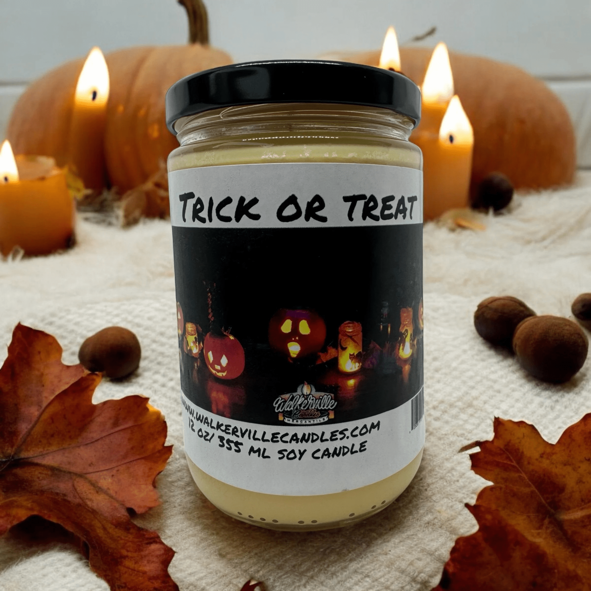 Trick Or Treat Coconut Soy 12.5 oz/ 375 ml Candle Wood Wick - Walkerville Candles