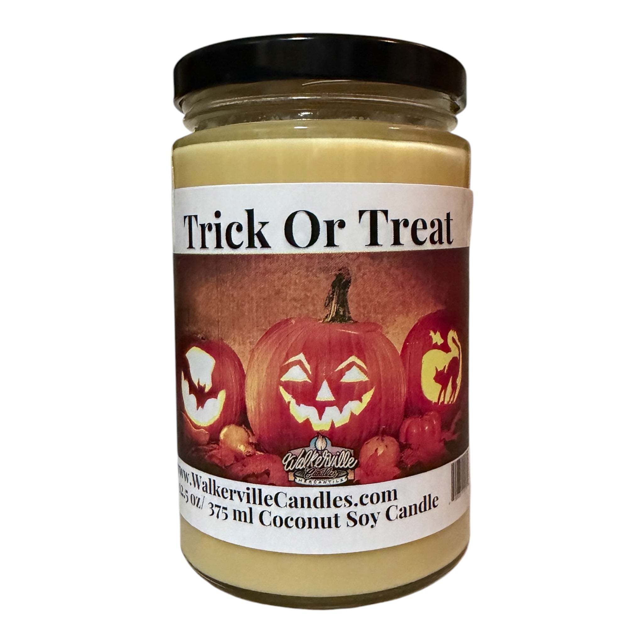 Trick Or Treat Coconut Soy 12.5 oz/ 375 ml Candle Wood Wick - Walkerville Candles