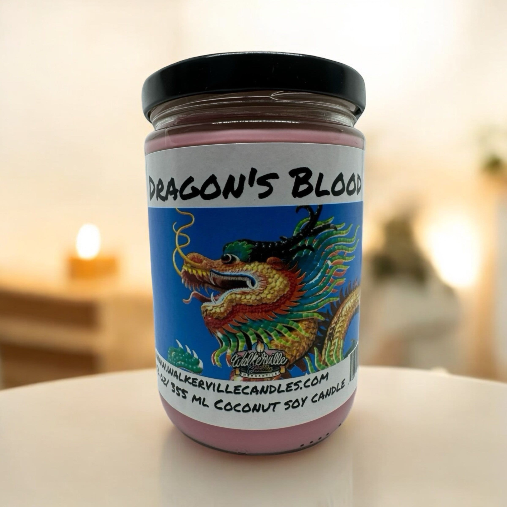 Dragon's Blood Vegan Coconut Soy 12 oz/ 355 ml Candle Hand-poured, Eco-friendly, Clean Burning, Woodsy/ Clean