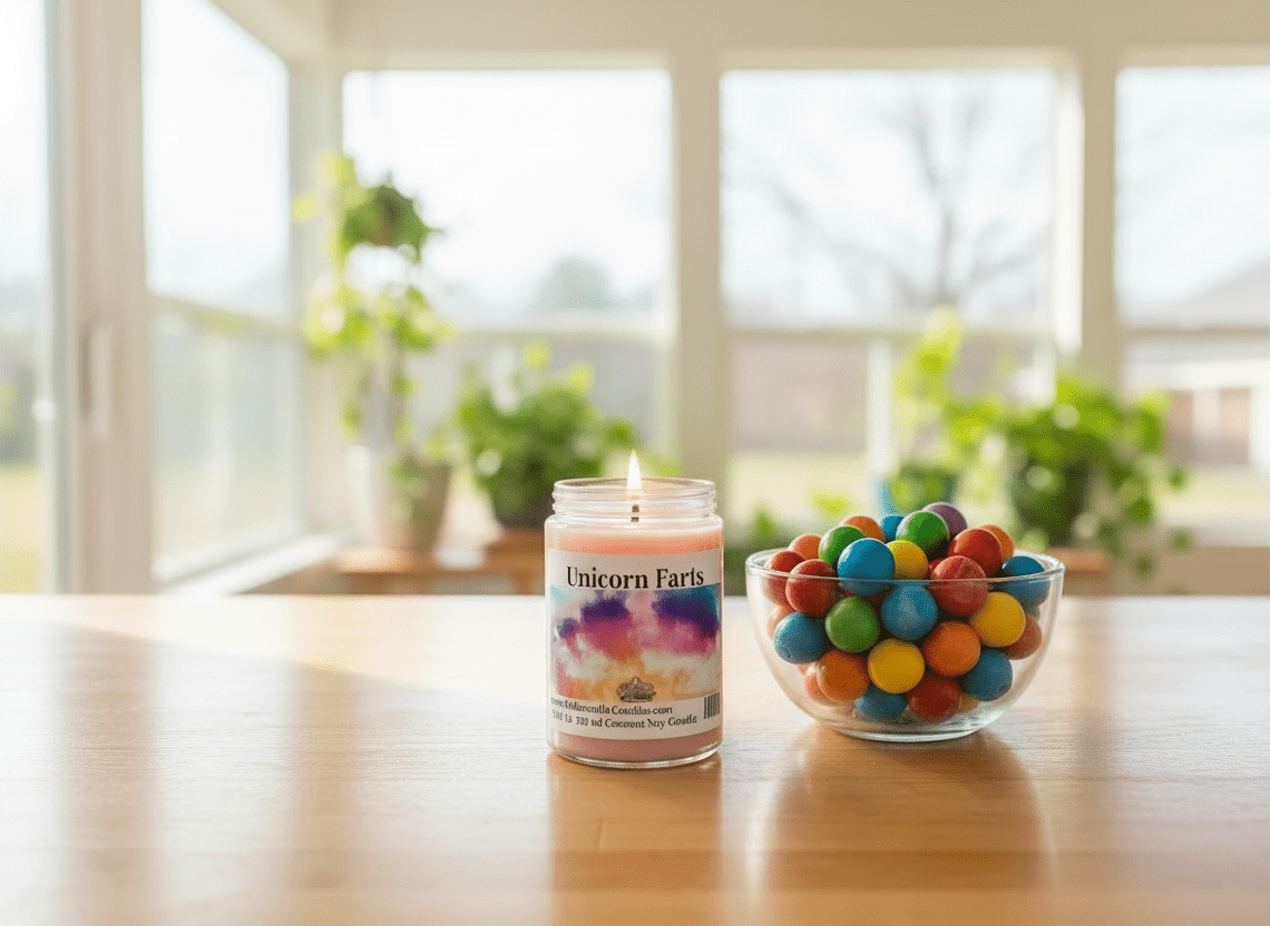 Unicorn Farts Coconut Soy 12.5 oz/ 375 ml Candle Wood Wick - Walkerville Candles