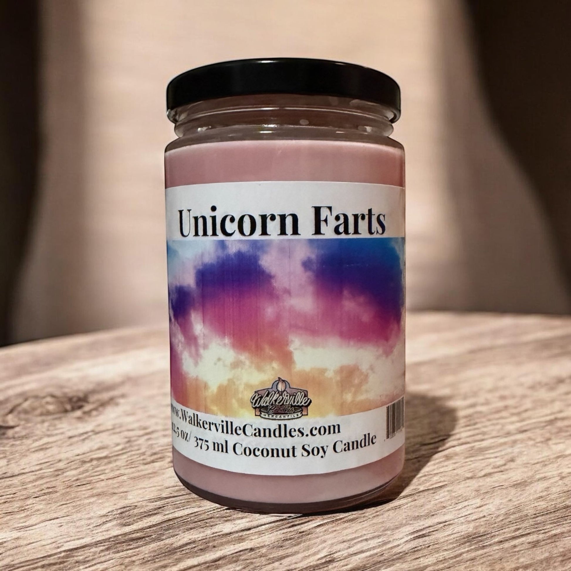 Unicorn Farts Coconut Soy 12.5 oz/ 375 ml Candle Wood Wick - Walkerville Candles