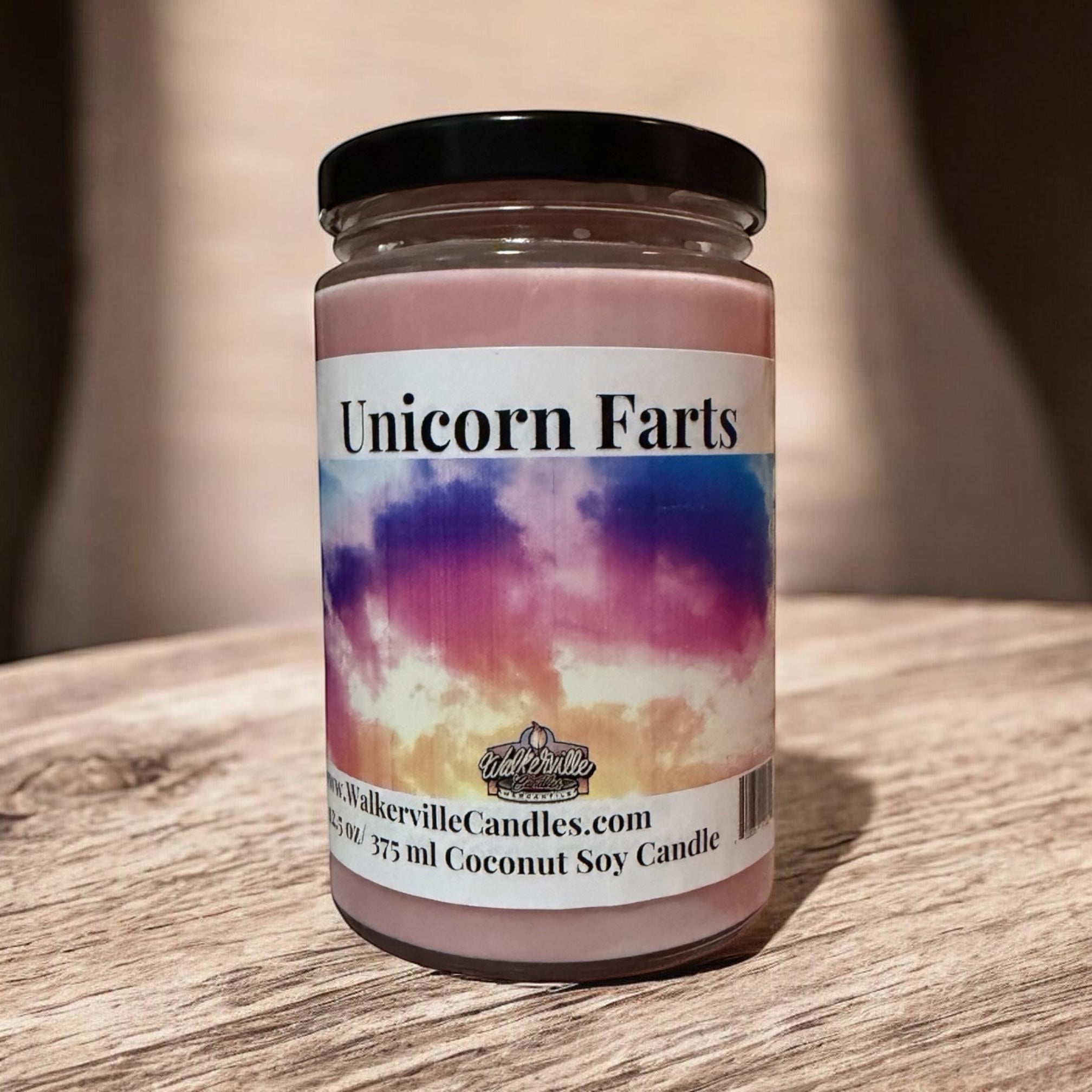 Unicorn Farts Coconut Soy 12.5 oz/ 375 ml Candle Wood Wick - Walkerville Candles