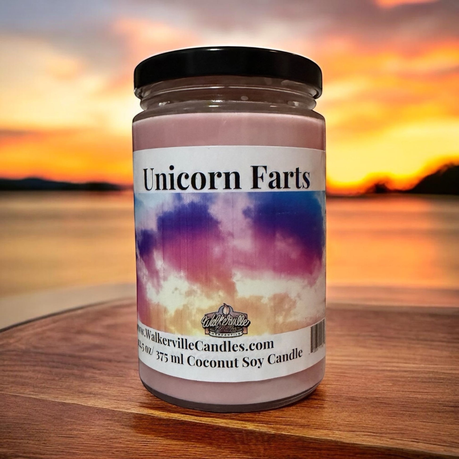 Unicorn Farts Coconut Soy 12.5 oz/ 375 ml Candle Wood Wick - Walkerville Candles