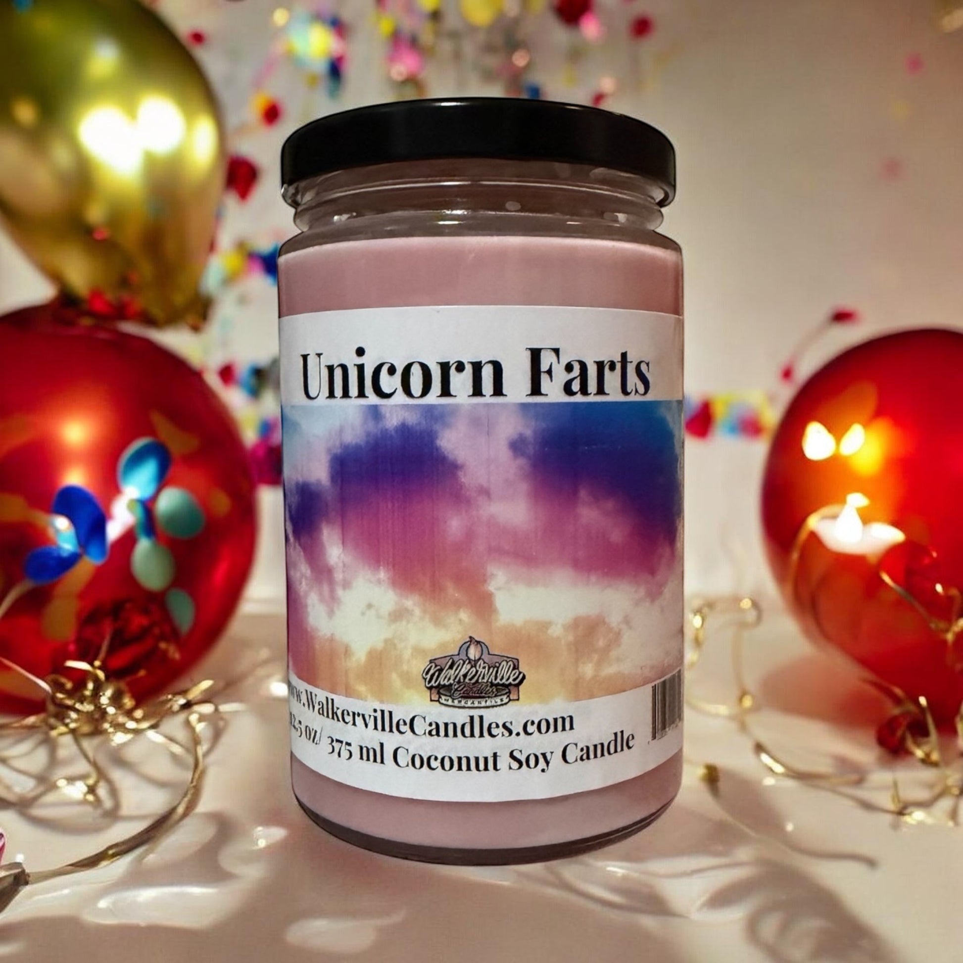 Unicorn Farts Coconut Soy 12.5 oz/ 375 ml Candle Wood Wick - Walkerville Candles
