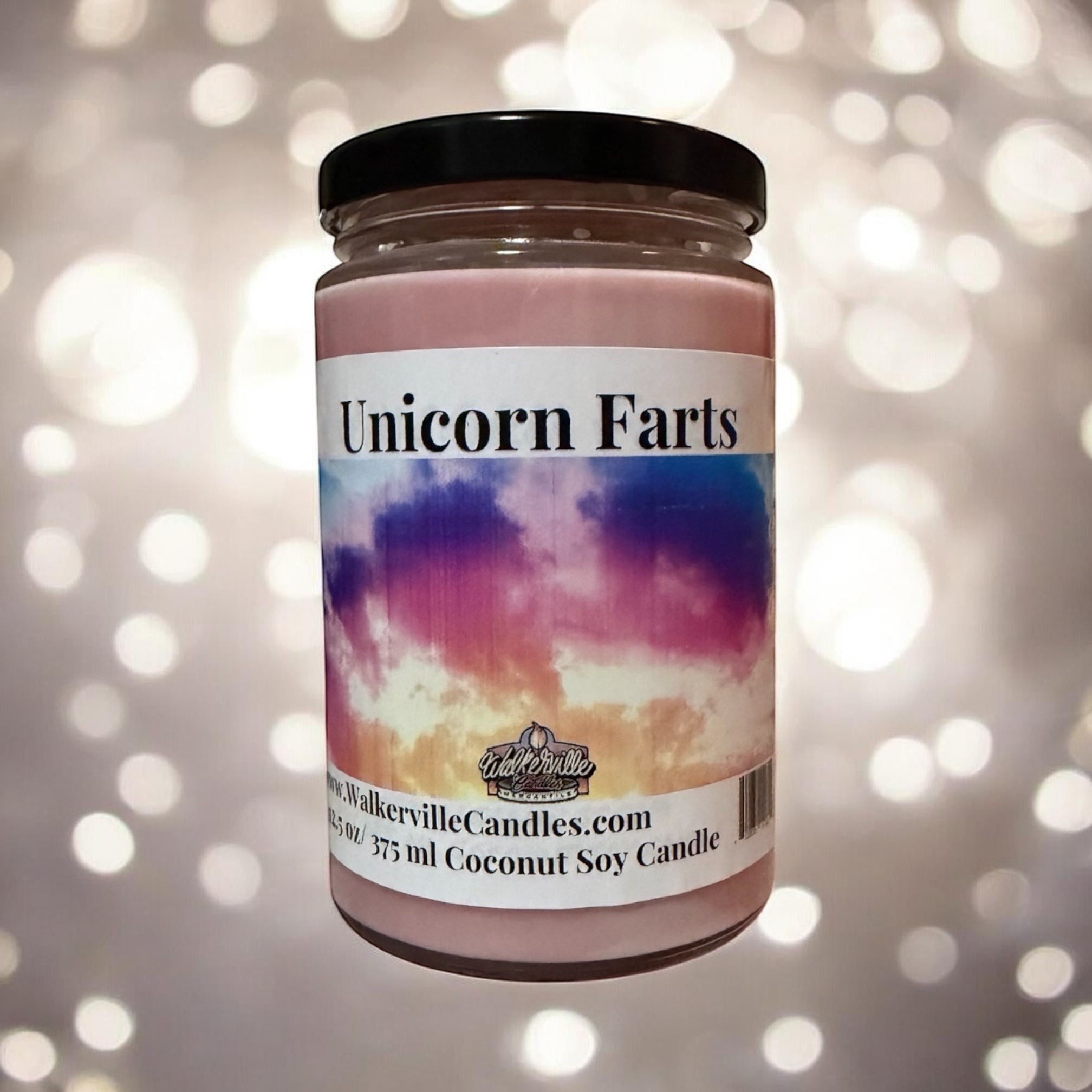 Unicorn Farts Coconut Soy 12.5 oz/ 375 ml Candle Wood Wick - Walkerville Candles