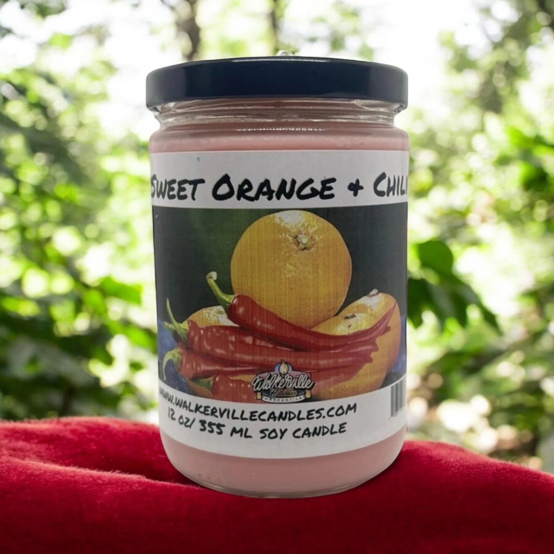 Sweet Orange & Chili Vegan Coconut Soy 12 oz/ 355 ml Candle Hand-poured, Eco-friendly, Clean Burning, Fruity