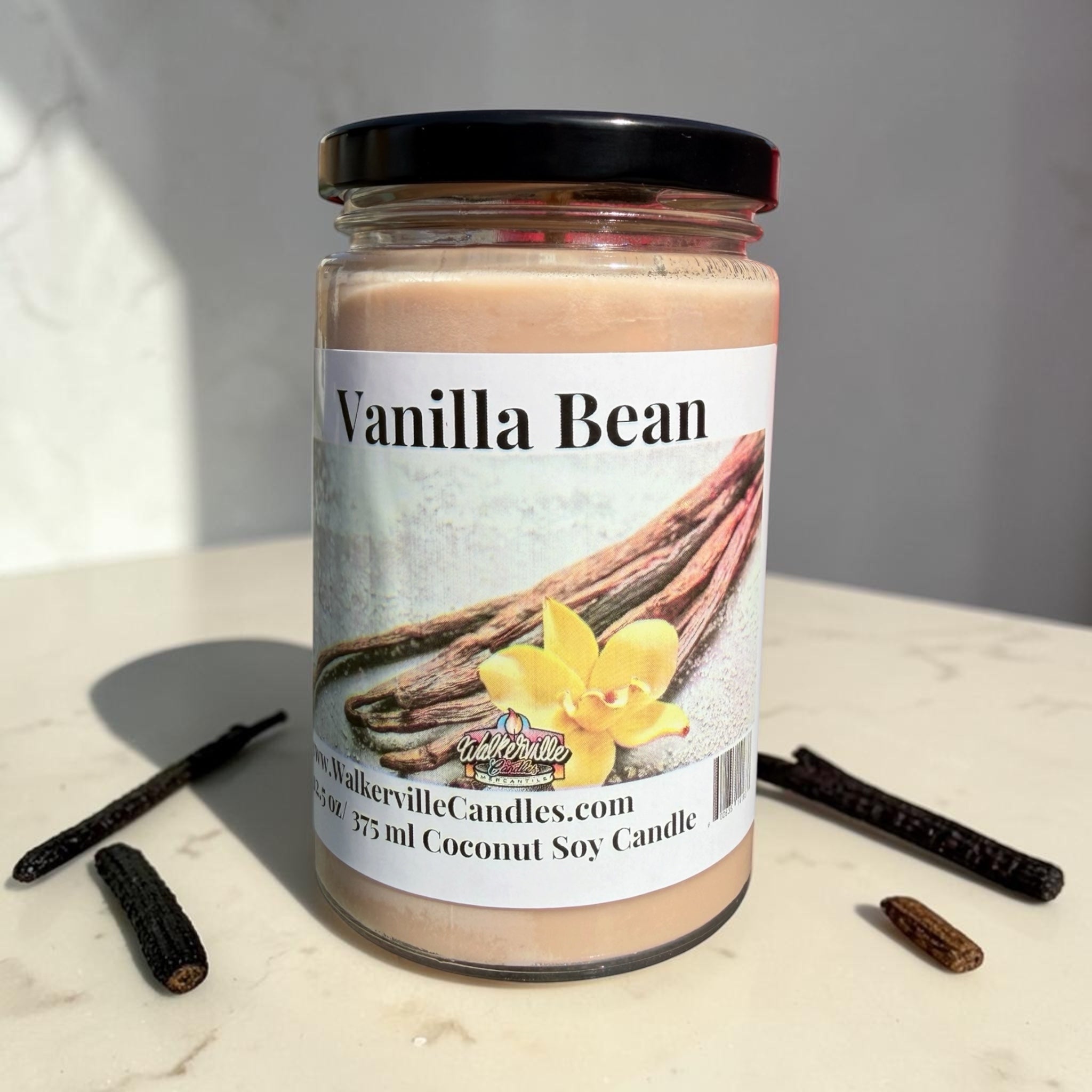 Vanilla Bean Coconut Soy 12.5 oz/ 375 ml Candle Wood Wick - Walkerville Candles