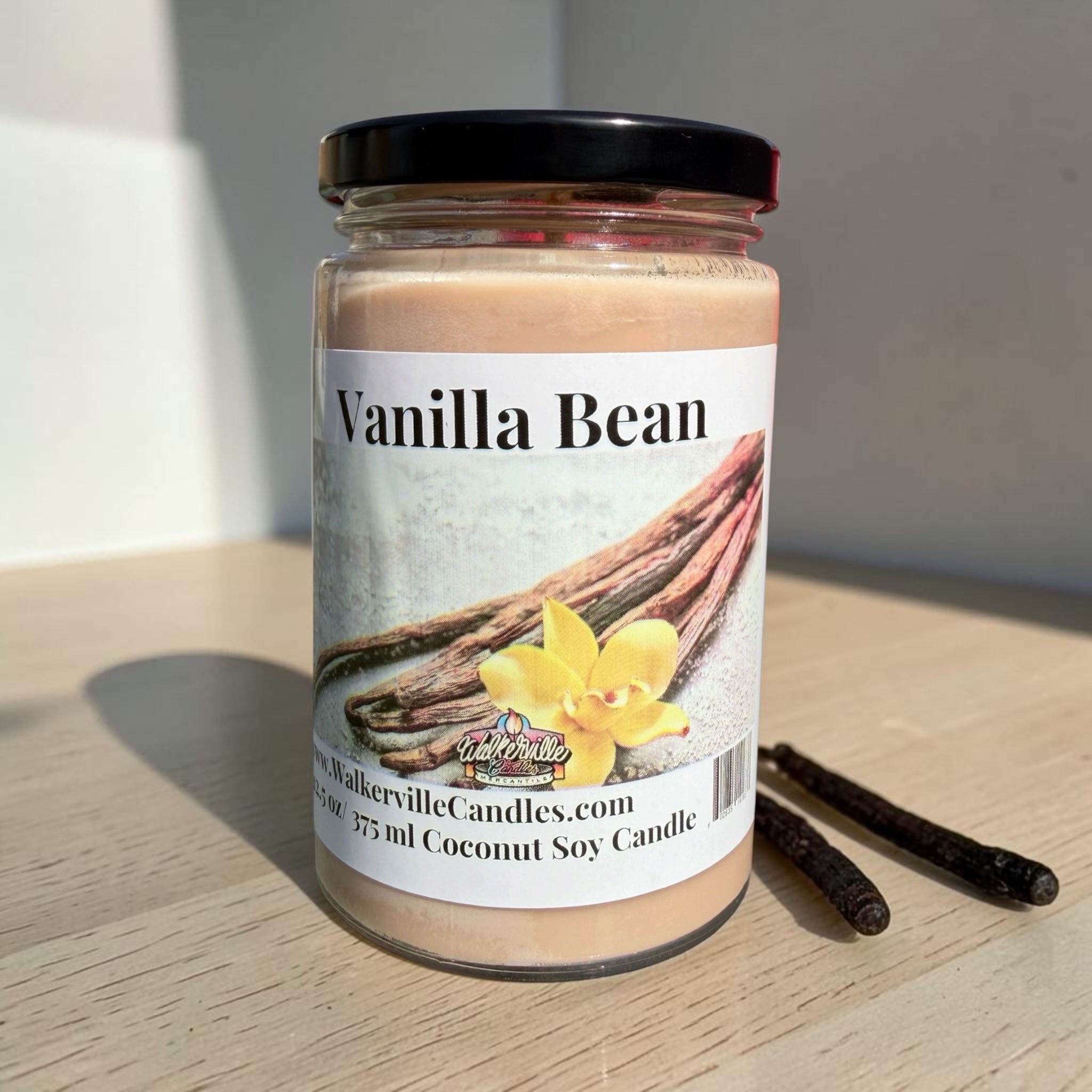 Vanilla Bean Coconut Soy 12.5 oz/ 375 ml Candle Wood Wick - Walkerville Candles