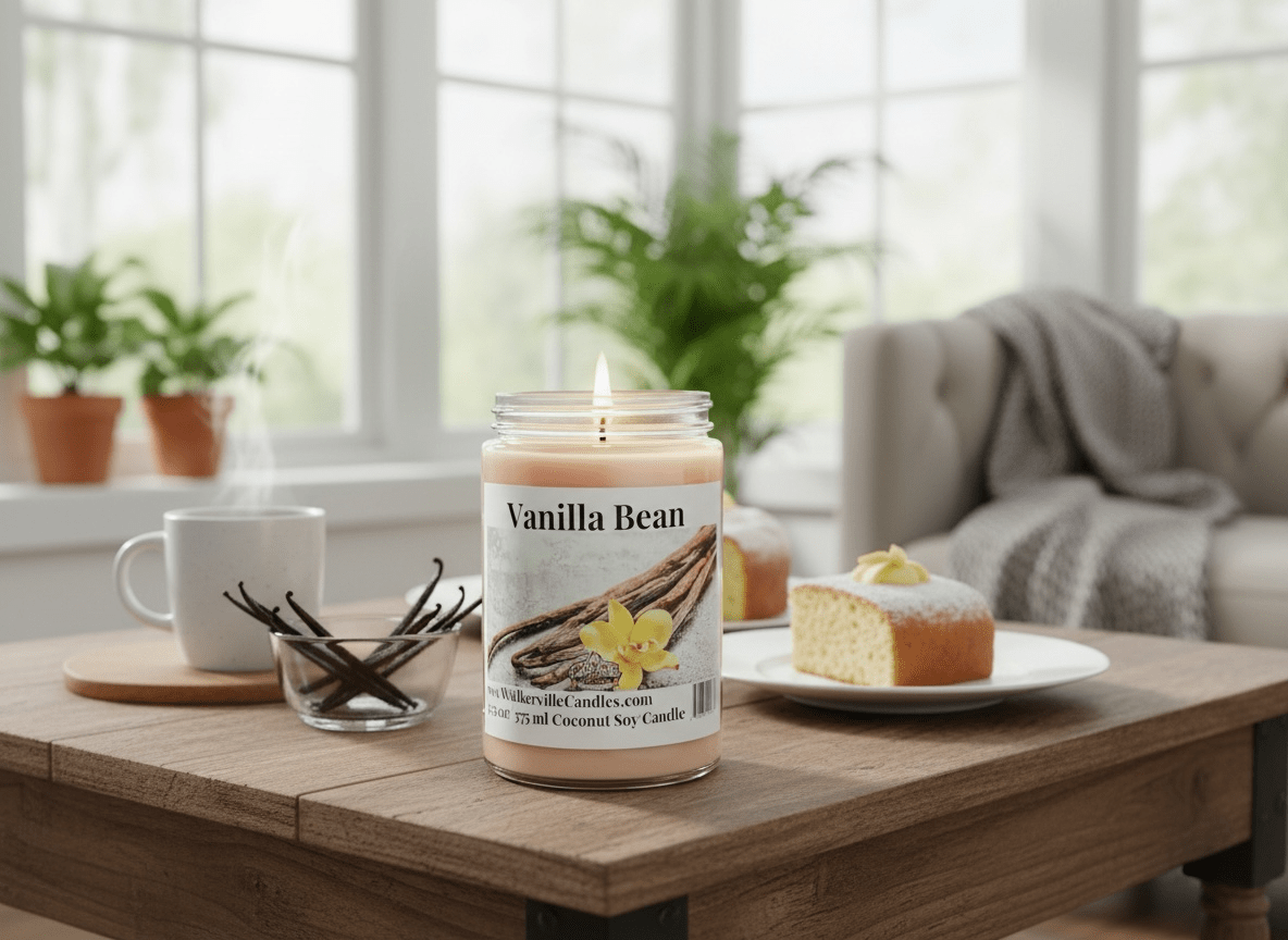 Vanilla Bean Coconut Soy 12.5 oz/ 375 ml Candle Wood Wick - Walkerville Candles
