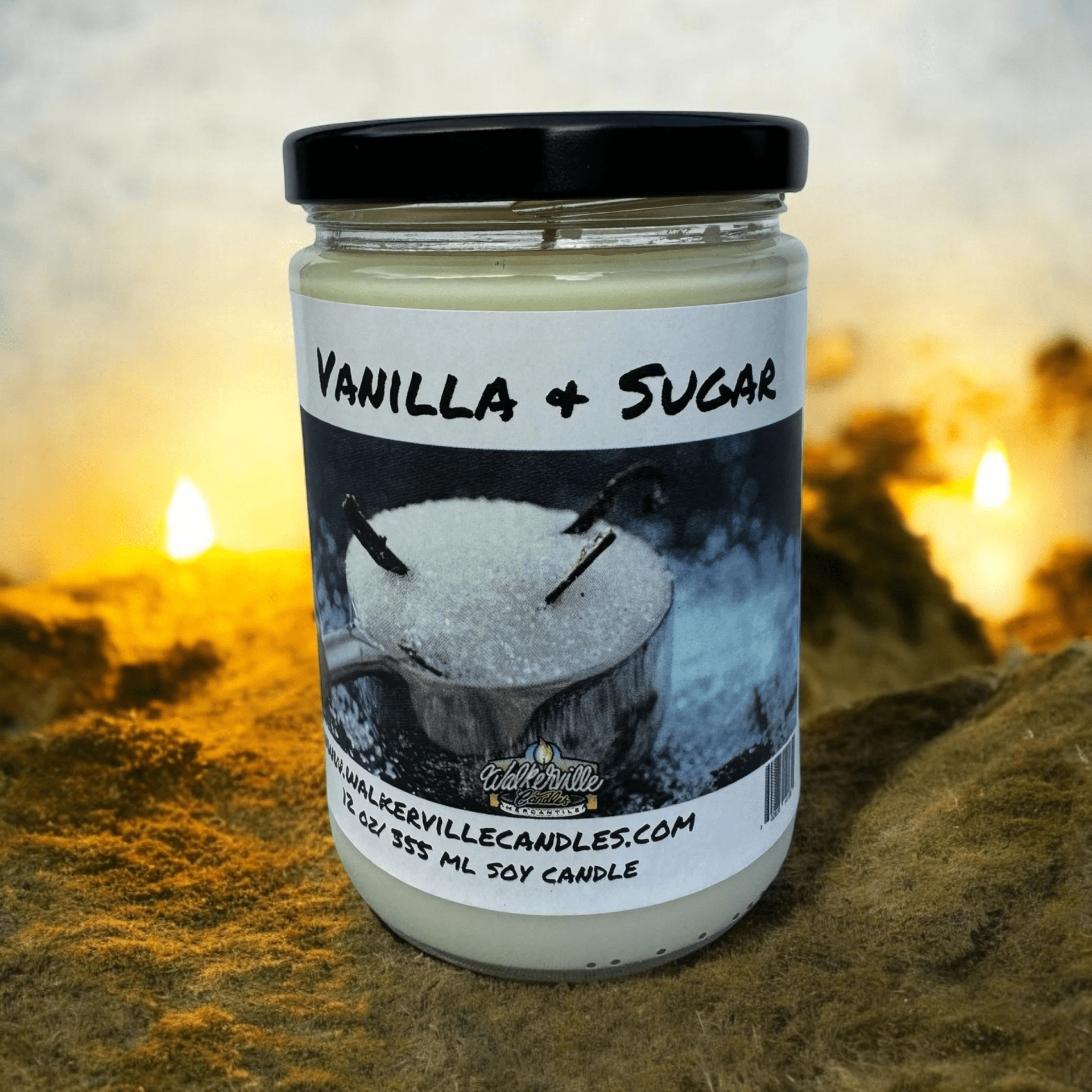 Vanilla & Sugar Coconut Soy 12.5 oz/ 375 ml Candle Wood Wick - Walkerville Candles