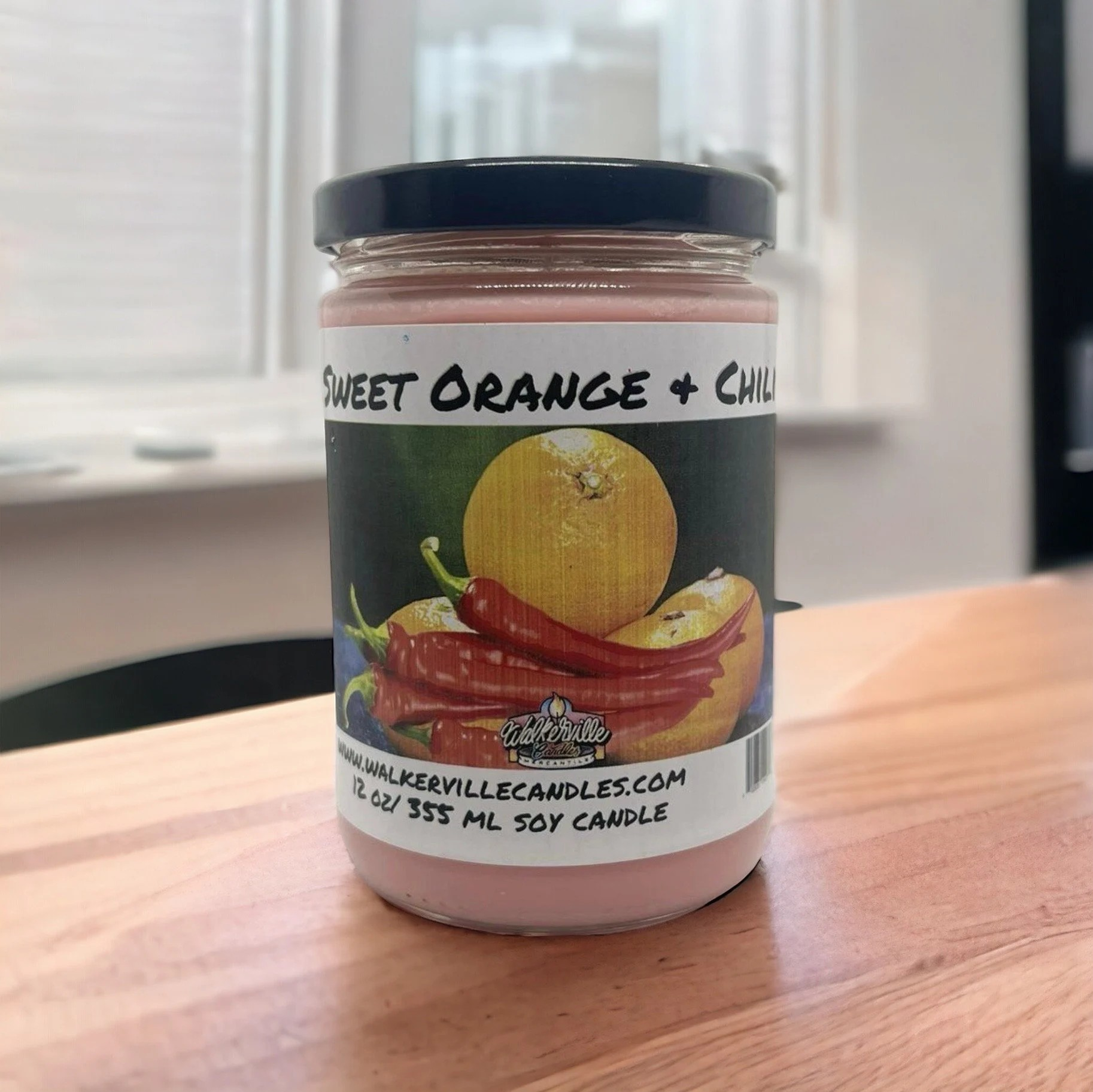 Sweet Orange & Chili Vegan Coconut Soy 12 oz/ 355 ml Candle Hand-poured, Eco-friendly, Clean Burning, Fruity