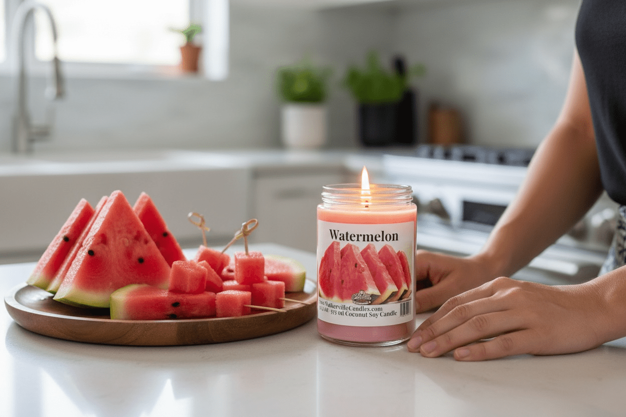 Watermelon Coconut Soy 12.5 oz/ 375 ml Candle Wood Wick - Walkerville Candles