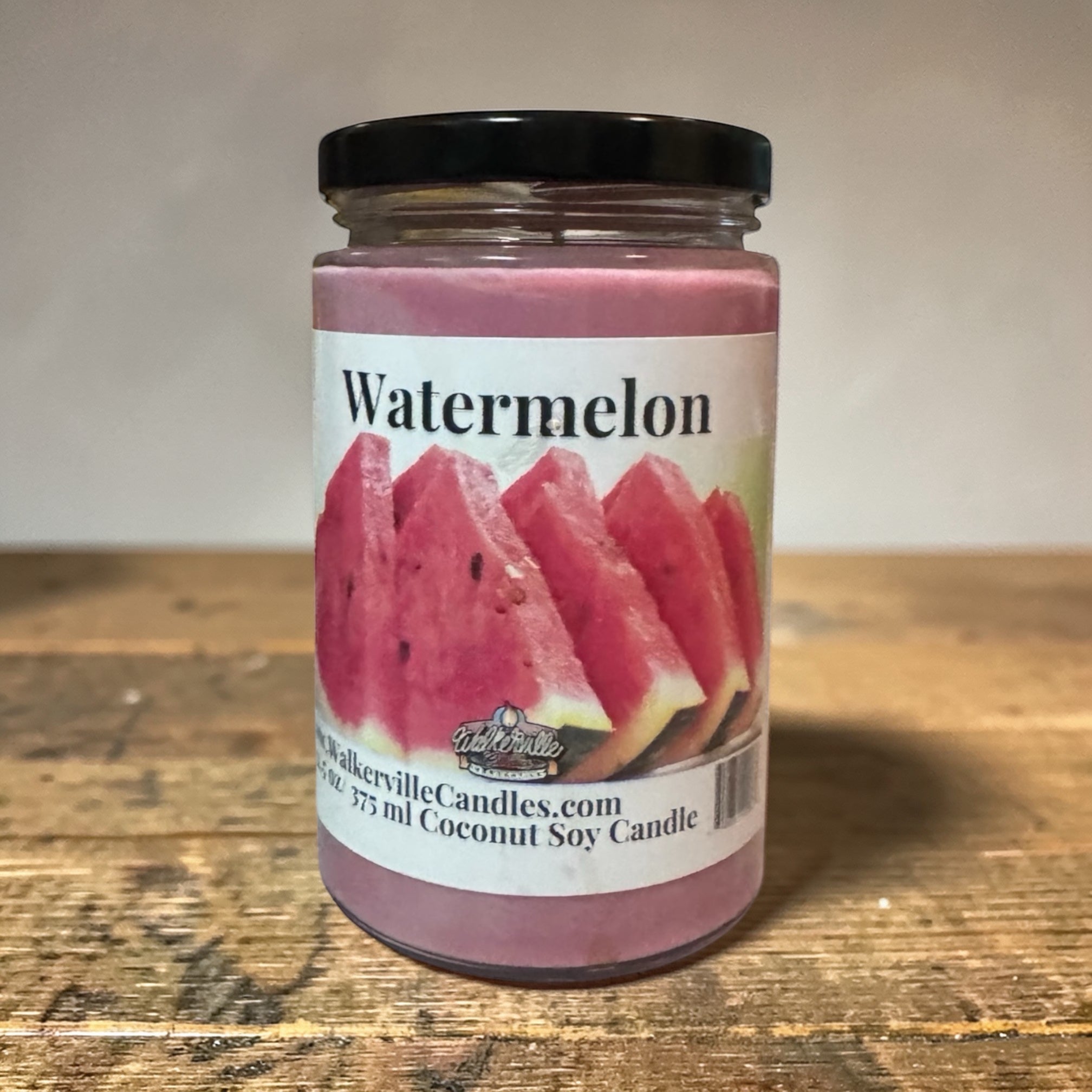 Watermelon Coconut Soy 12.5 oz/ 375 ml Candle Wood Wick - Walkerville Candles