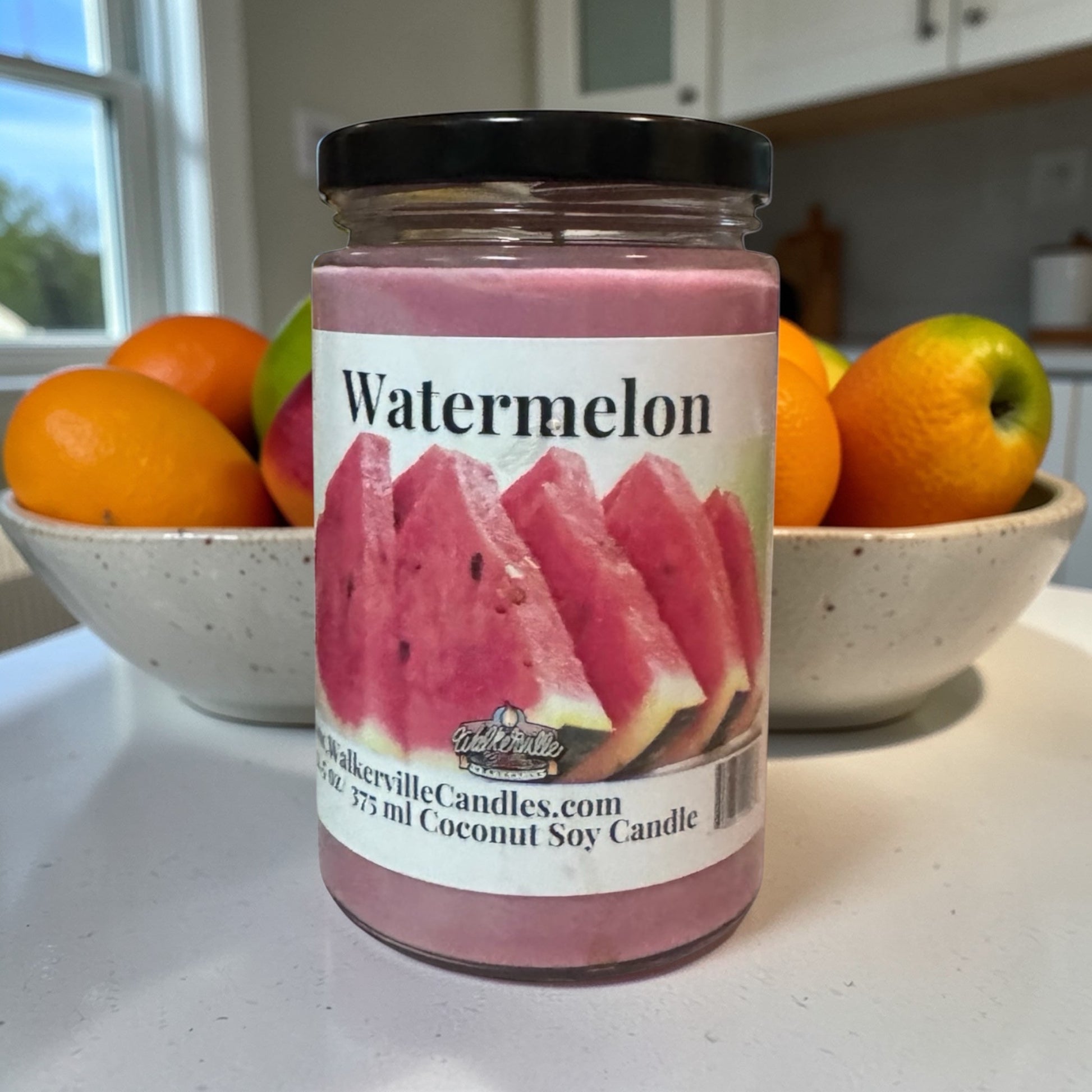 Watermelon Coconut Soy 12.5 oz/ 375 ml Candle Wood Wick - Walkerville Candles
