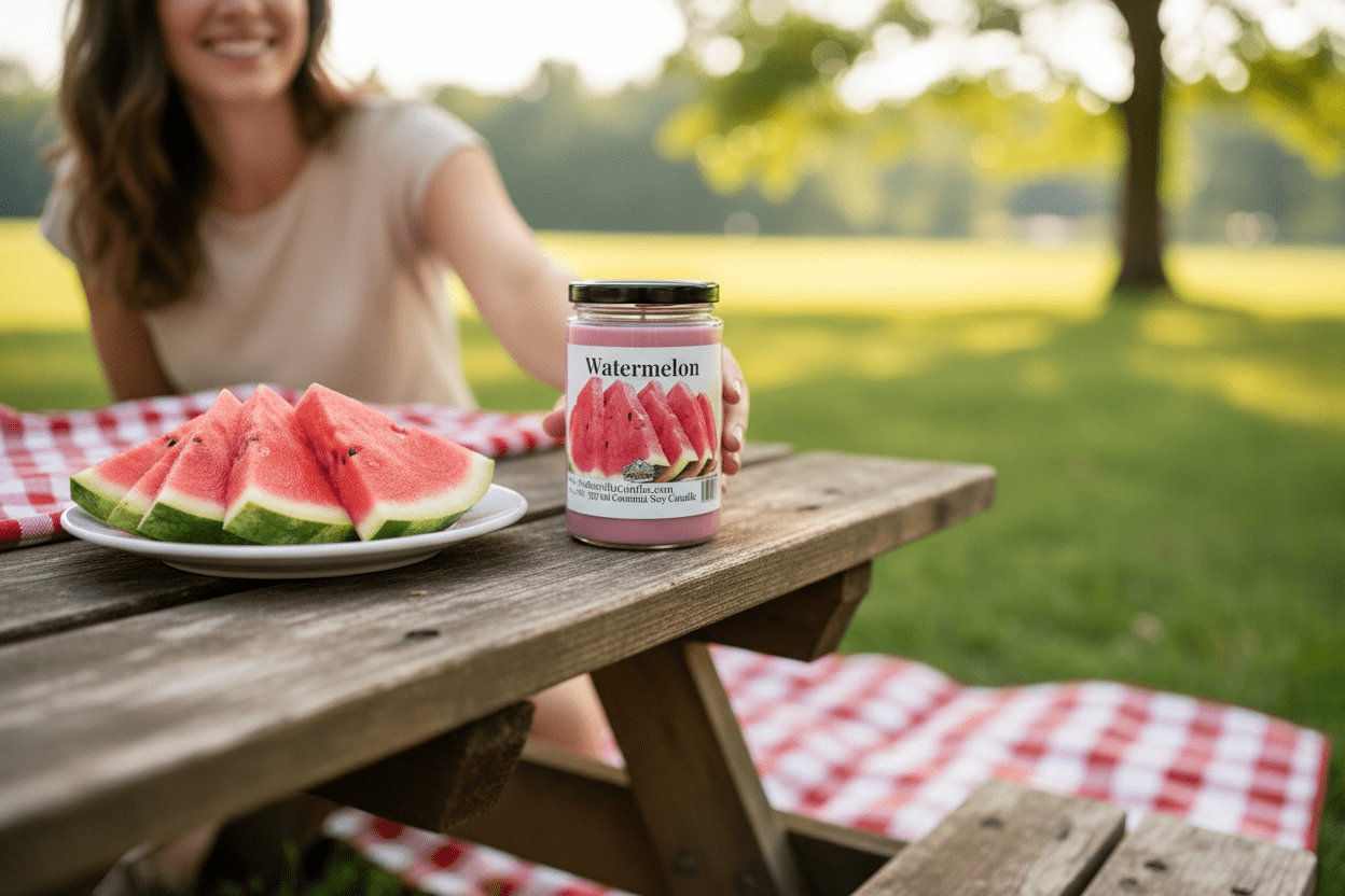 Watermelon Coconut Soy 12.5 oz/ 375 ml Candle Wood Wick - Walkerville Candles