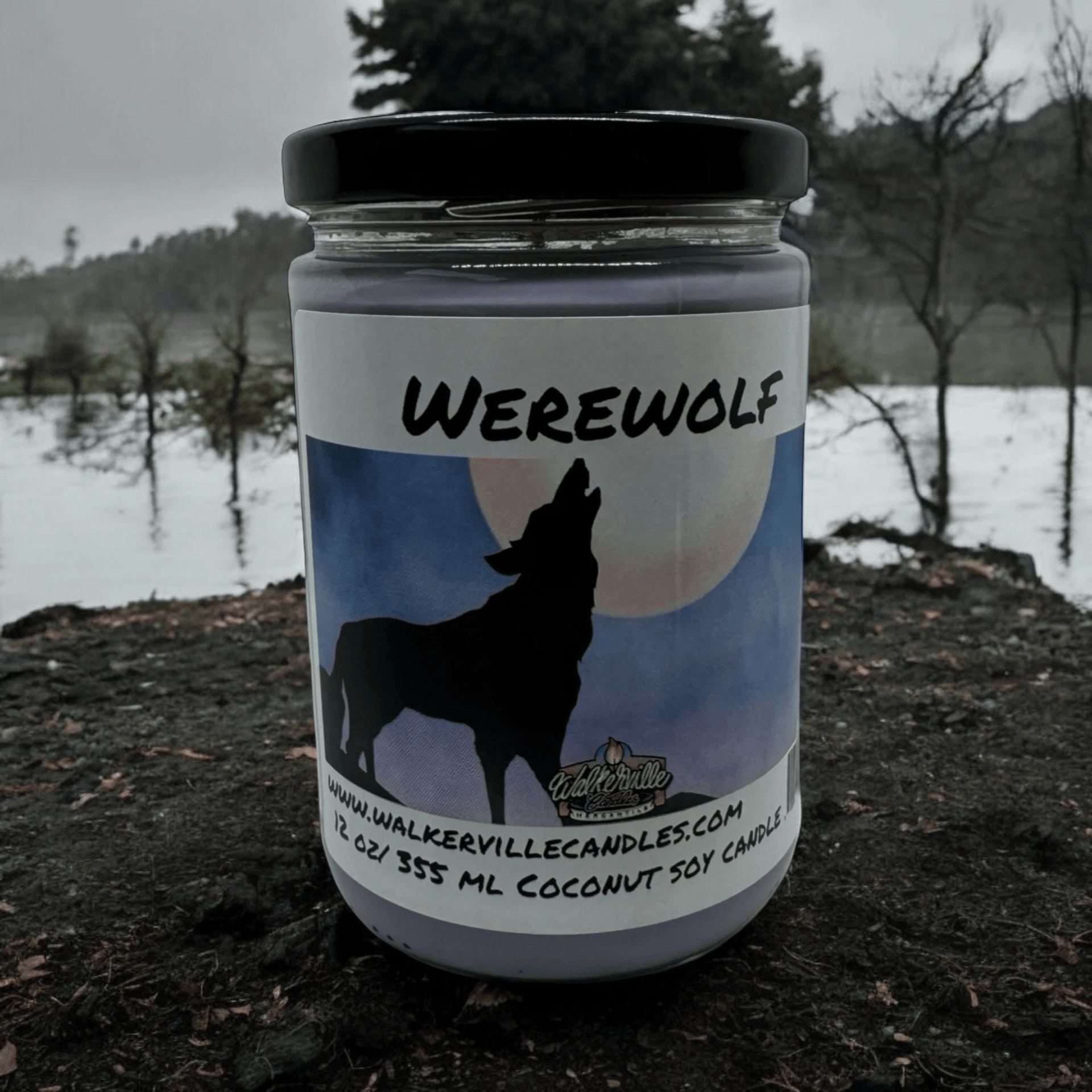 Werewolf Coconut Soy 12.5 oz/ 375 ml Candle Wood Wick - Walkerville Candles