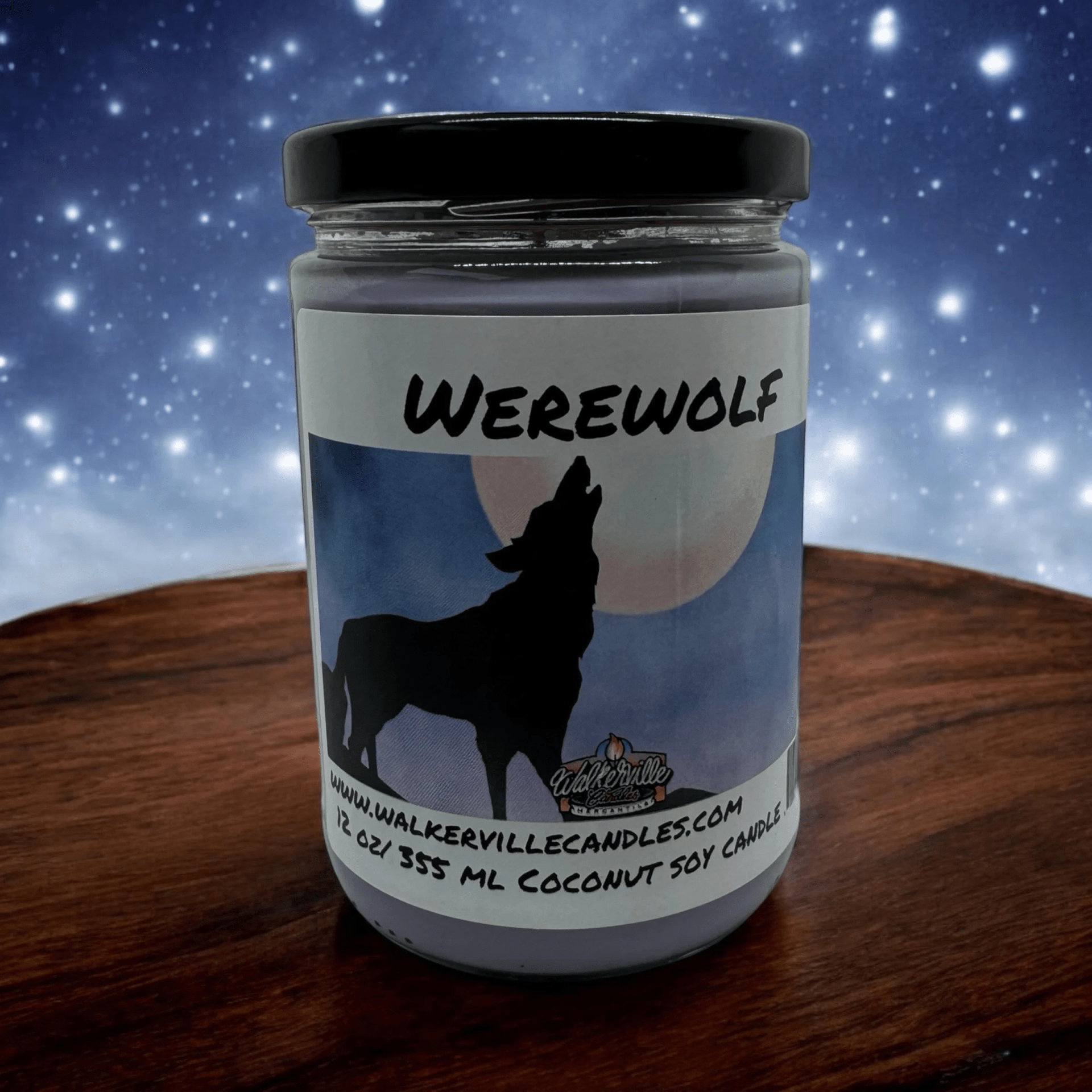 Werewolf Coconut Soy 12.5 oz/ 375 ml Candle Wood Wick - Walkerville Candles