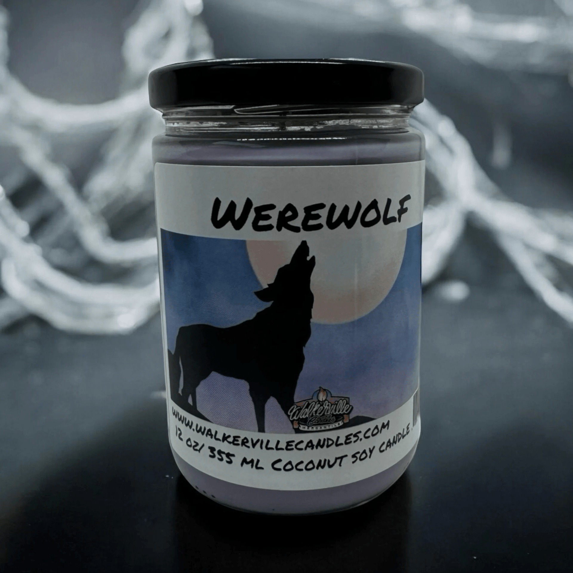 Werewolf Coconut Soy 12.5 oz/ 375 ml Candle Wood Wick - Walkerville Candles