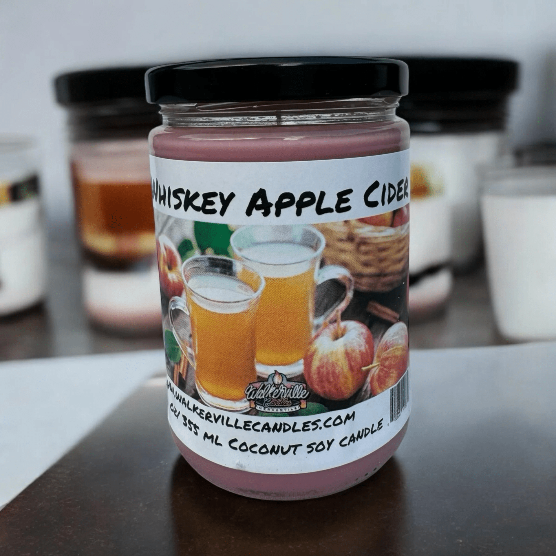 Whiskey Apple Cider Coconut Soy 12.5 oz/ 375 ml Candle Wood Wick - Walkerville Candles