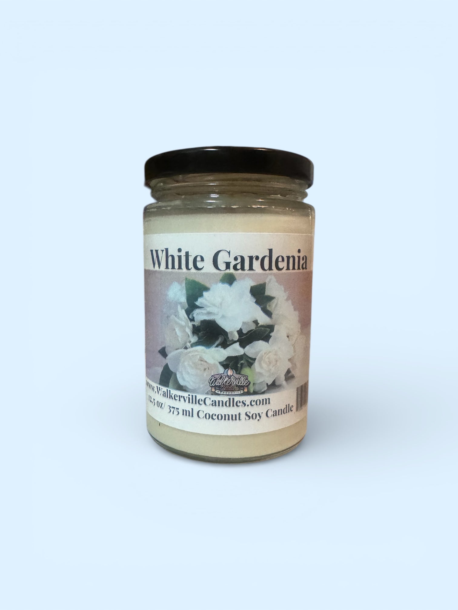 White Gardenia Coconut Soy 12.5 oz/ 375 ml Candle Wood Wick - Walkerville Candles