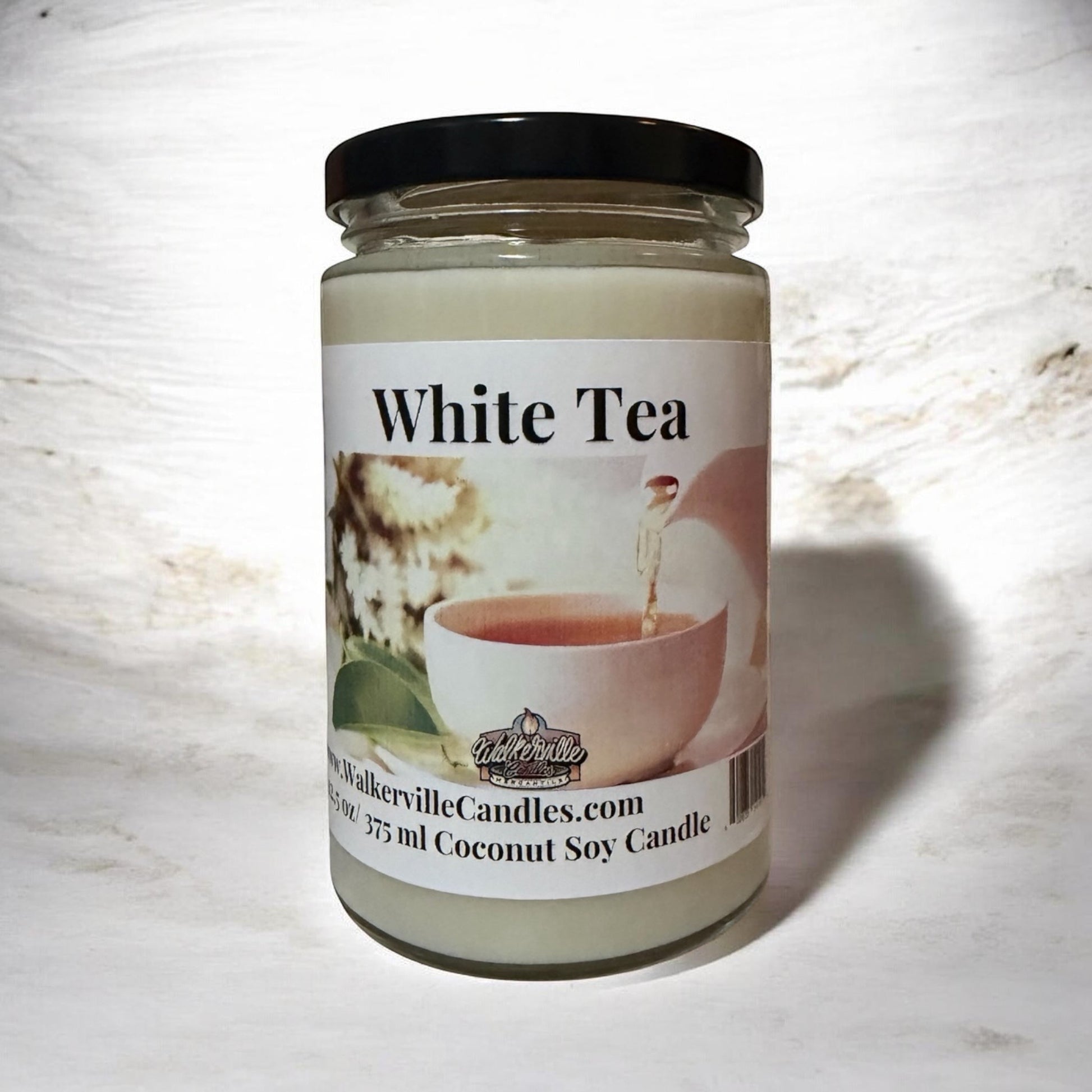 White Tea Coconut Soy 12.5 oz/ 375 ml Candle Wood Wick - Walkerville Candles