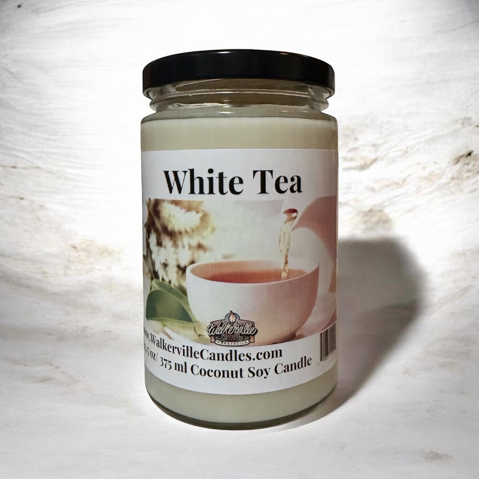 White Tea Coconut Soy 12.5 oz/ 375 ml Candle Wood Wick - Walkerville Candles