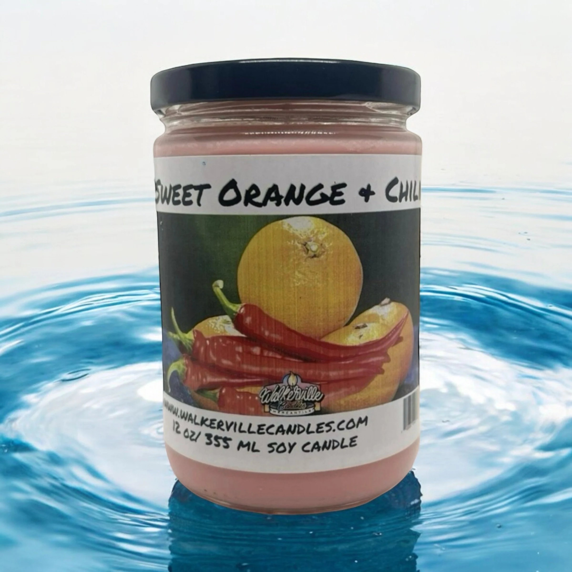 Sweet Orange & Chili Vegan Coconut Soy 12 oz/ 355 ml Candle Hand-poured, Eco-friendly, Clean Burning, Fruity
