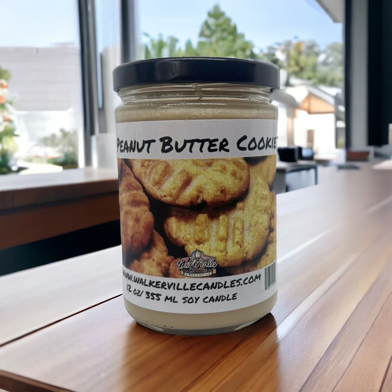 Peanut Butter Cookie Vegan Coconut Soy 12 oz/ 355 ml Candle Hand-poured, Eco-friendly, Clean Burning, Bakery, Food, Drink Wood Wick