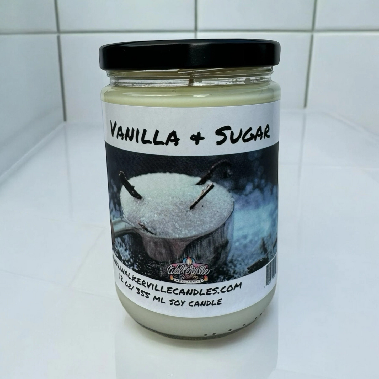 Vanilla & Sugar 100% Coconut Soy Eco-friendly 12 oz Candle Wood Wick