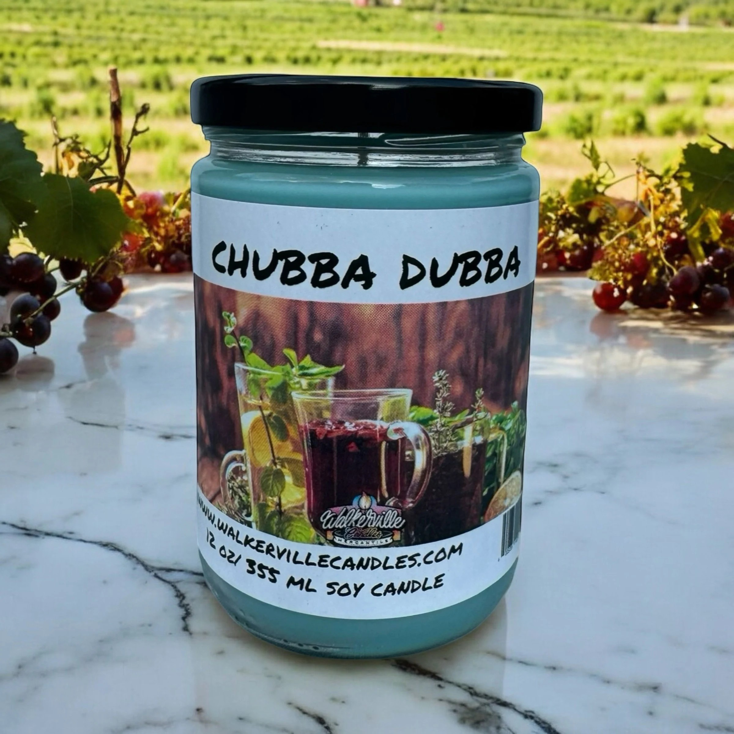 Chubba Dubba Vegan Coconut Soy 12 oz/ 355 ml Candle Hand-poured, Eco-friendly, Clean Burning, Floral Fruit Wood Wick